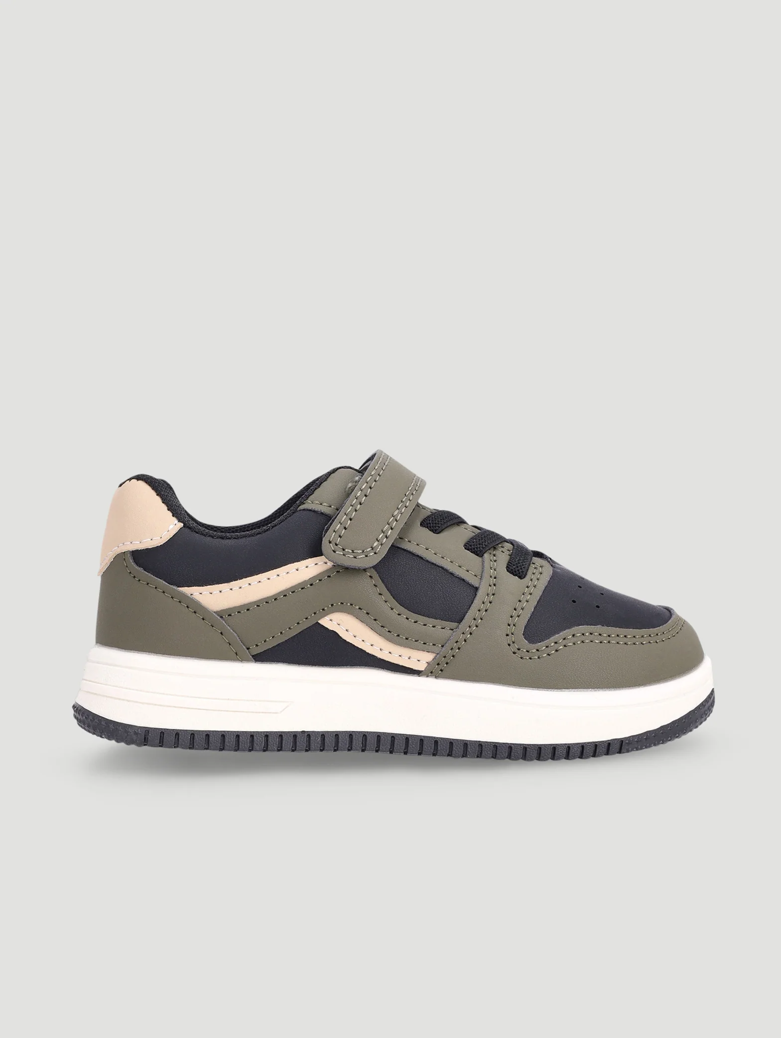 Pre-Boys Court Sneaker - Black/Olive - Image 5