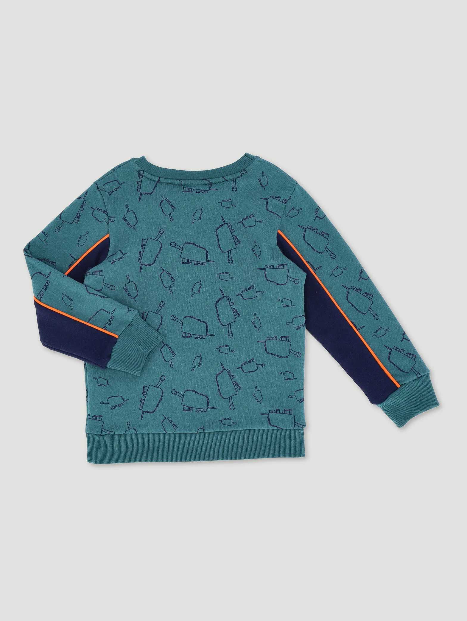 Pre-Boys Danasoli Colourblock Crew Top - Teal/Navy - Image 2
