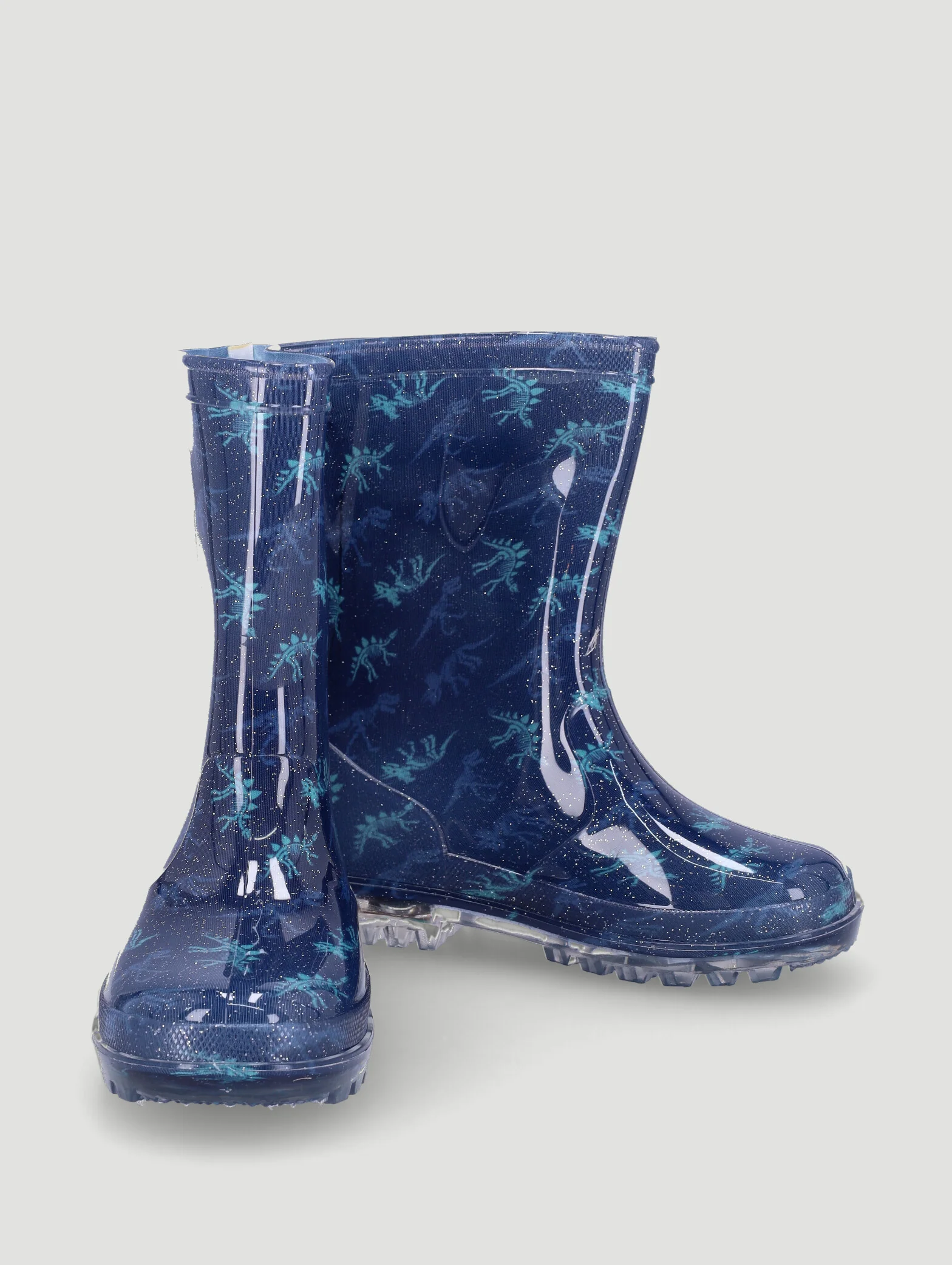 Pre-Boys Dino Lightup Wellington Boots - Navy - Image 3