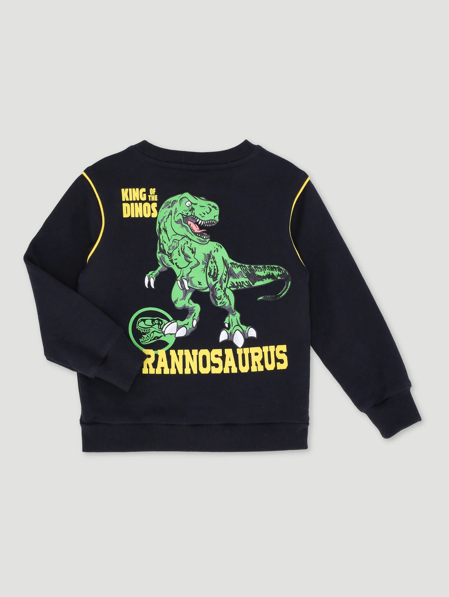 Pre-Boys Dino Pipped Crew Top - Black - Image 4