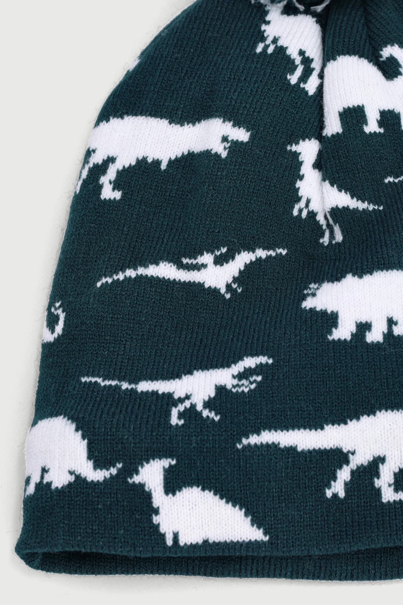 Pre-Boys Dino Print Beanie - Dark Green - Image 2