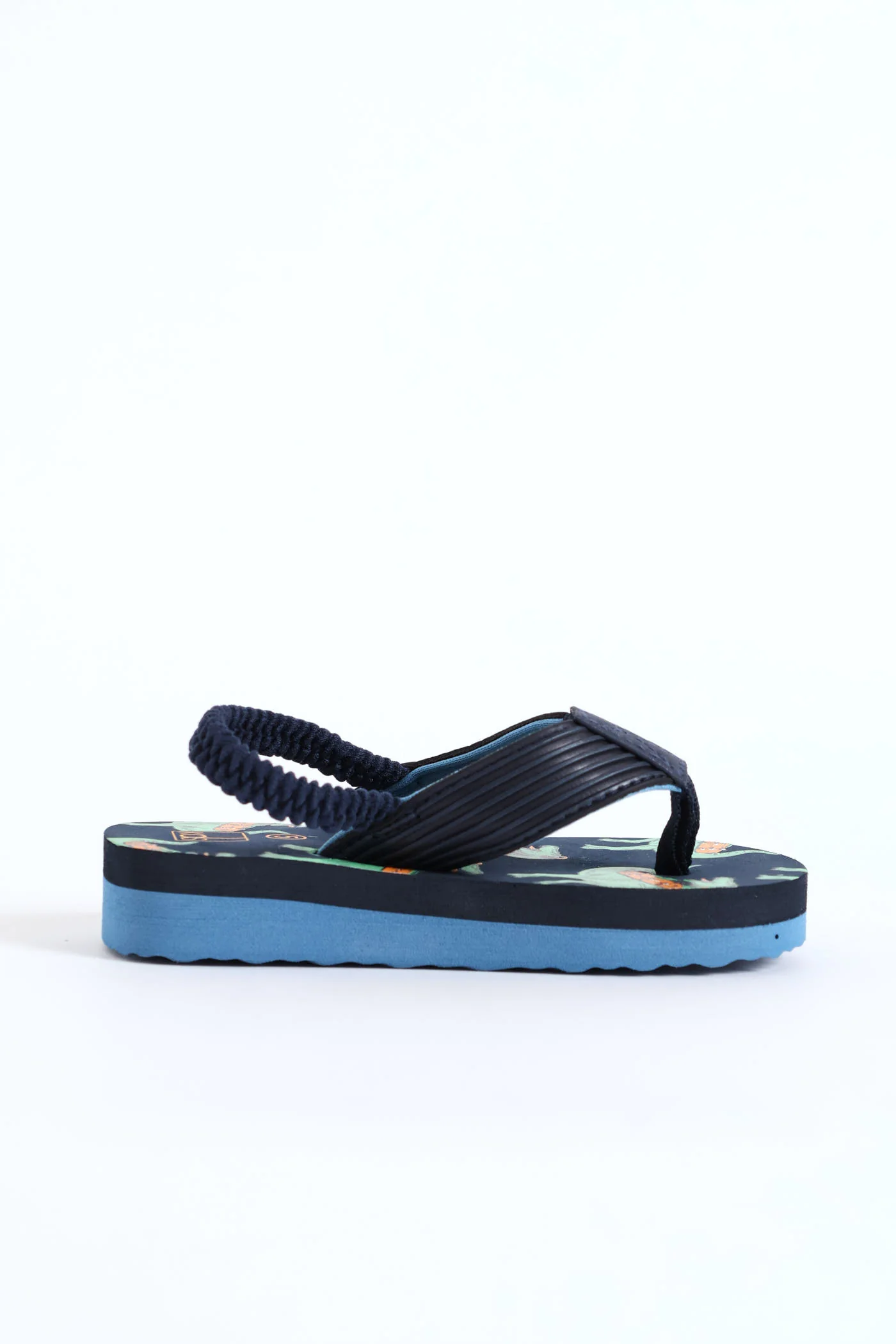 Pre-Boys Dino Print Thong Sandal - Navy - Image 3