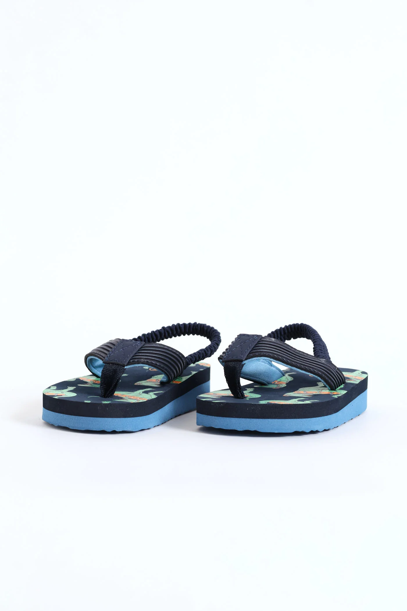 Pre-Boys Dino Print Thong Sandal - Navy - Image 5