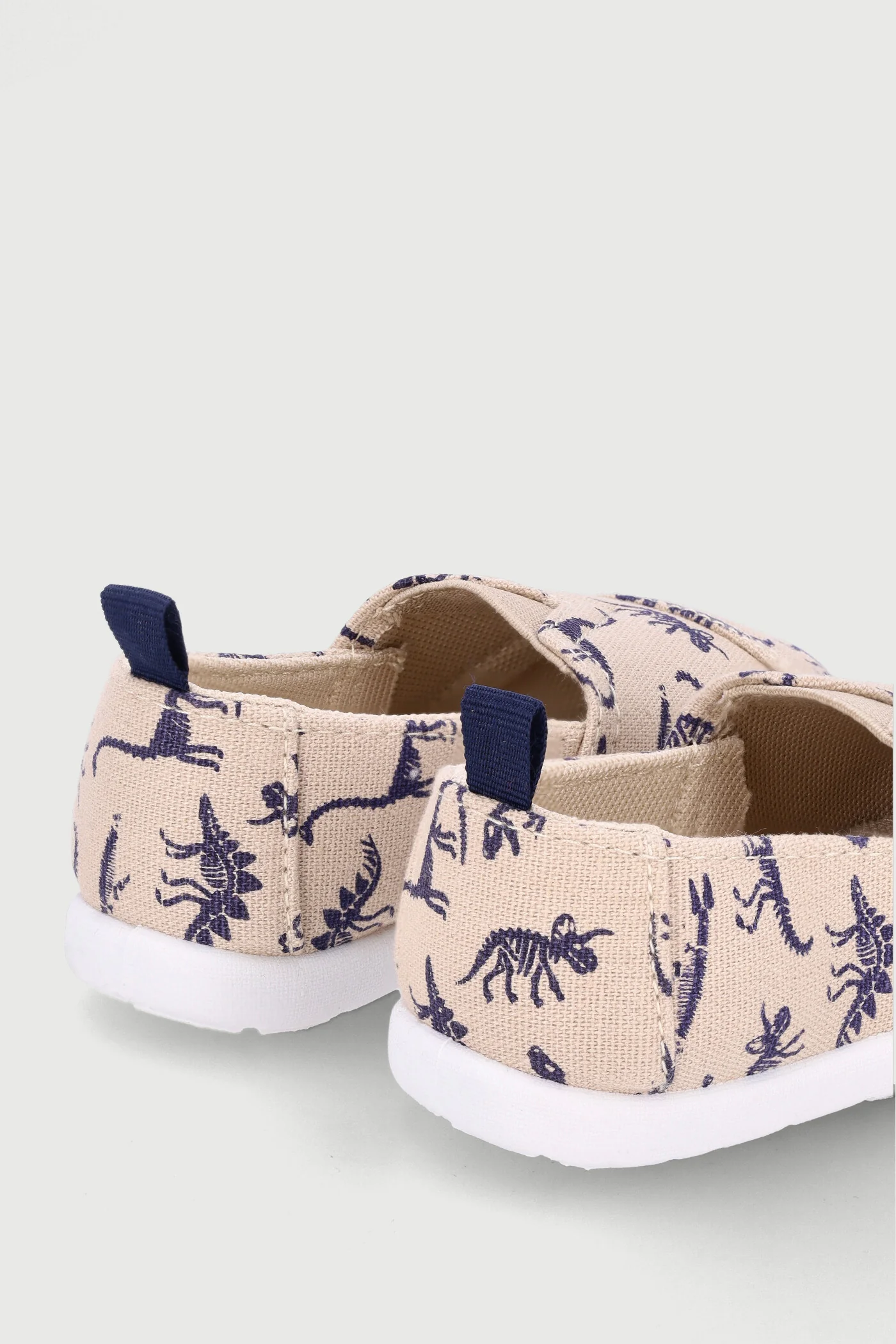 Pre-Boys Dino Toms Shoe - Stone/Navy - Image 4