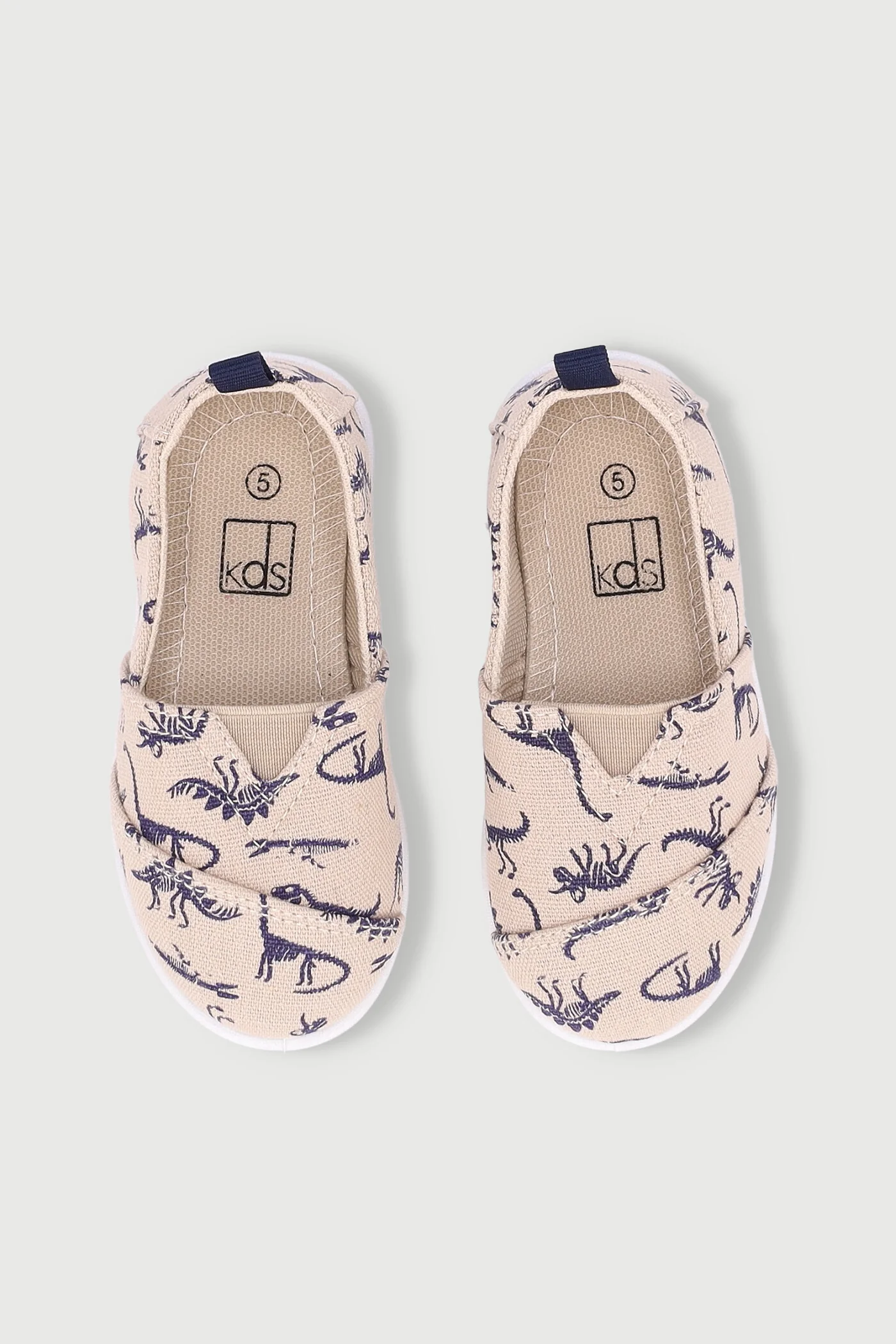 Pre-Boys Dino Toms Shoe - Stone/Navy - Image 5