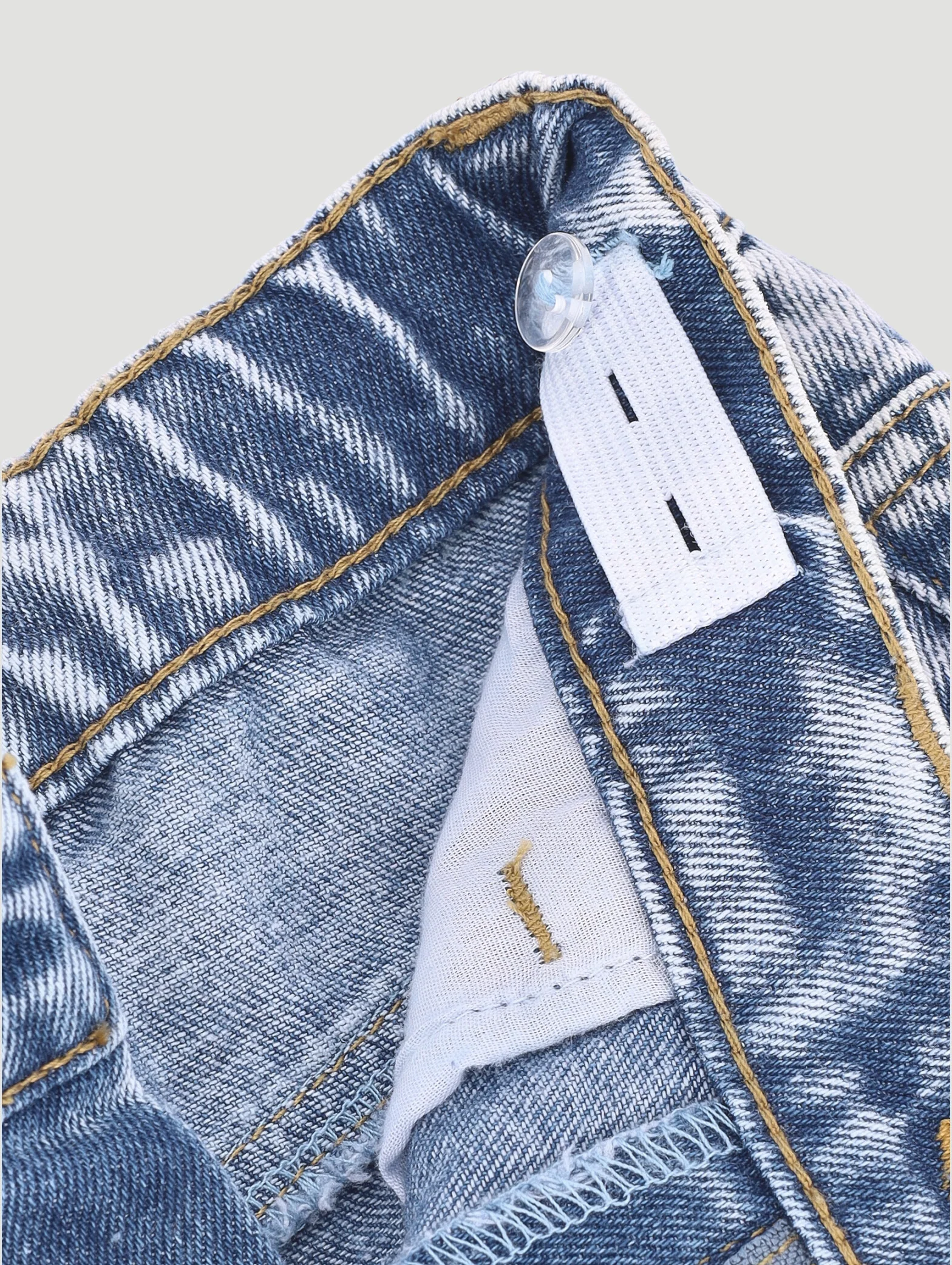 Pre- Boys Fashion Patch Straight Leg Denim - Acid Wash - Image 2
