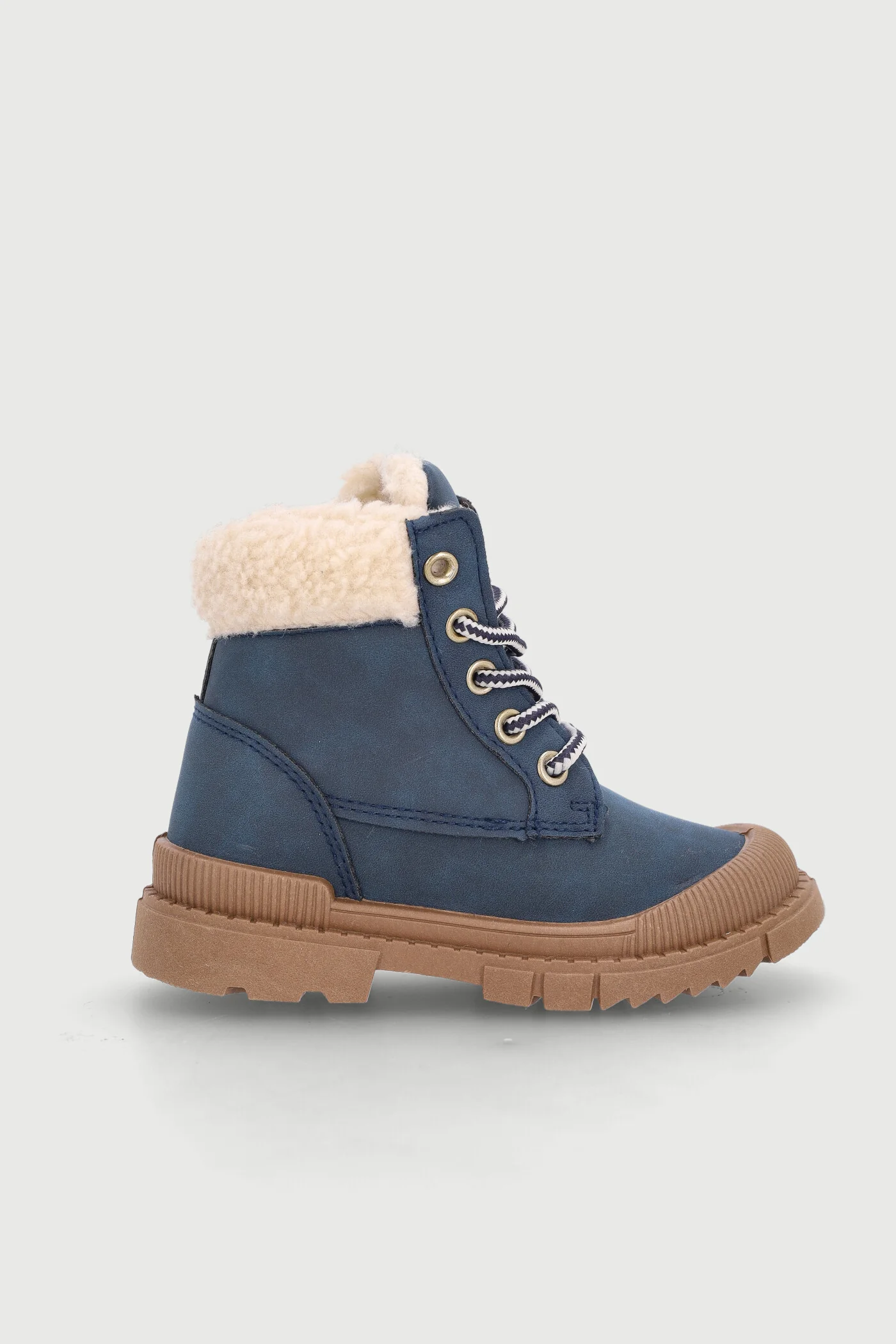 Pre-Boys Faux Fur Trim Hiker Boot - Navy - Image 4