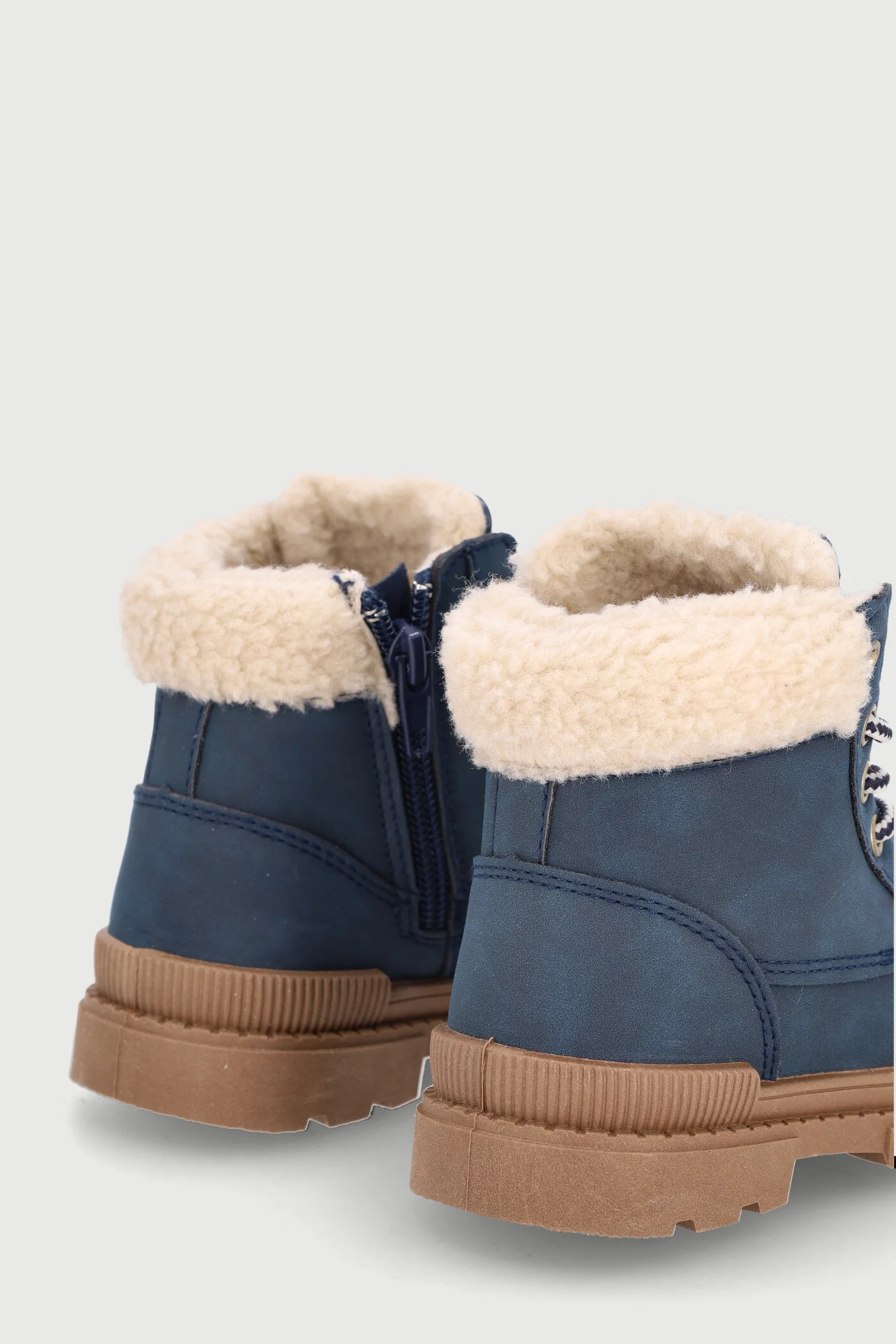 Pre-Boys Faux Fur Trim Hiker Boot - Navy - Image 5