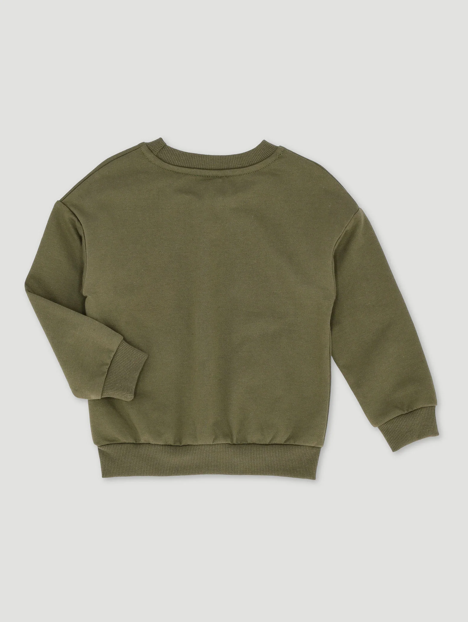 Pre-Boys Fleece Crew Top - Olive - Image 2