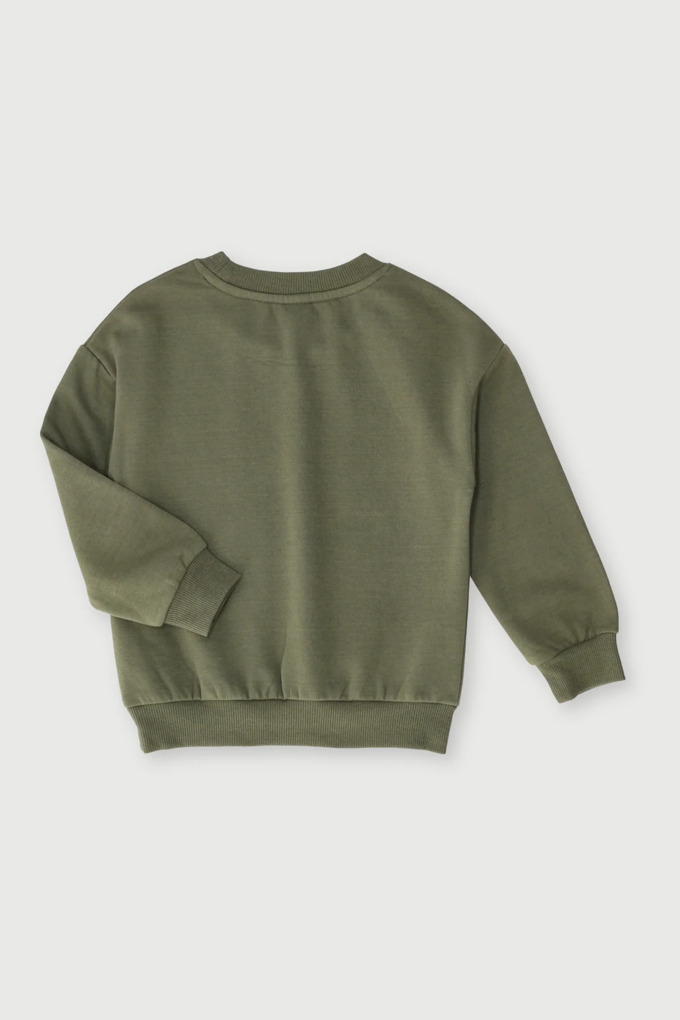 Pre-Boys Fleece Crew Top - Olive - Image 3