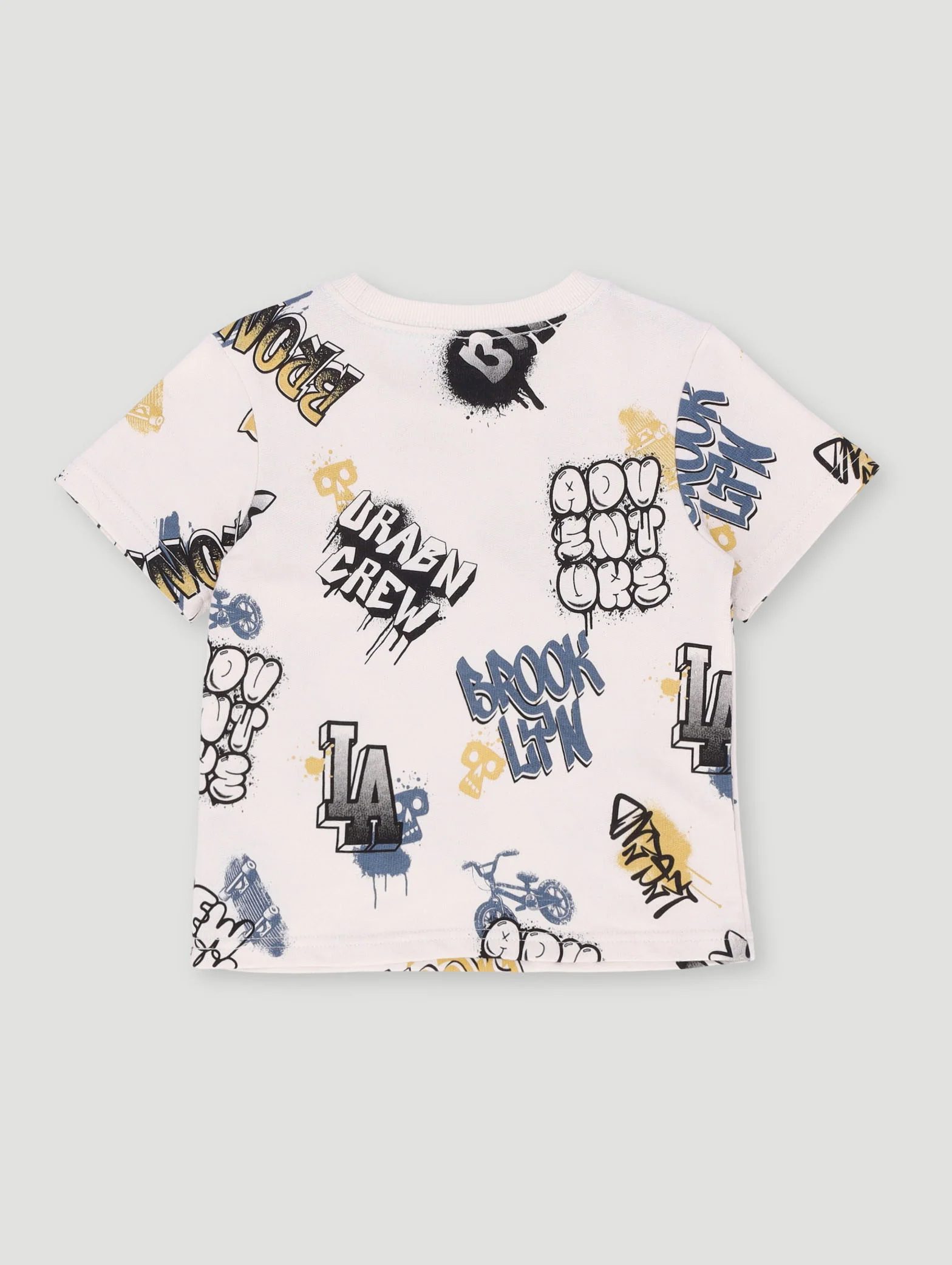 Pre-Boys Graffiti Fleece Crew Top - Cream - Image 3