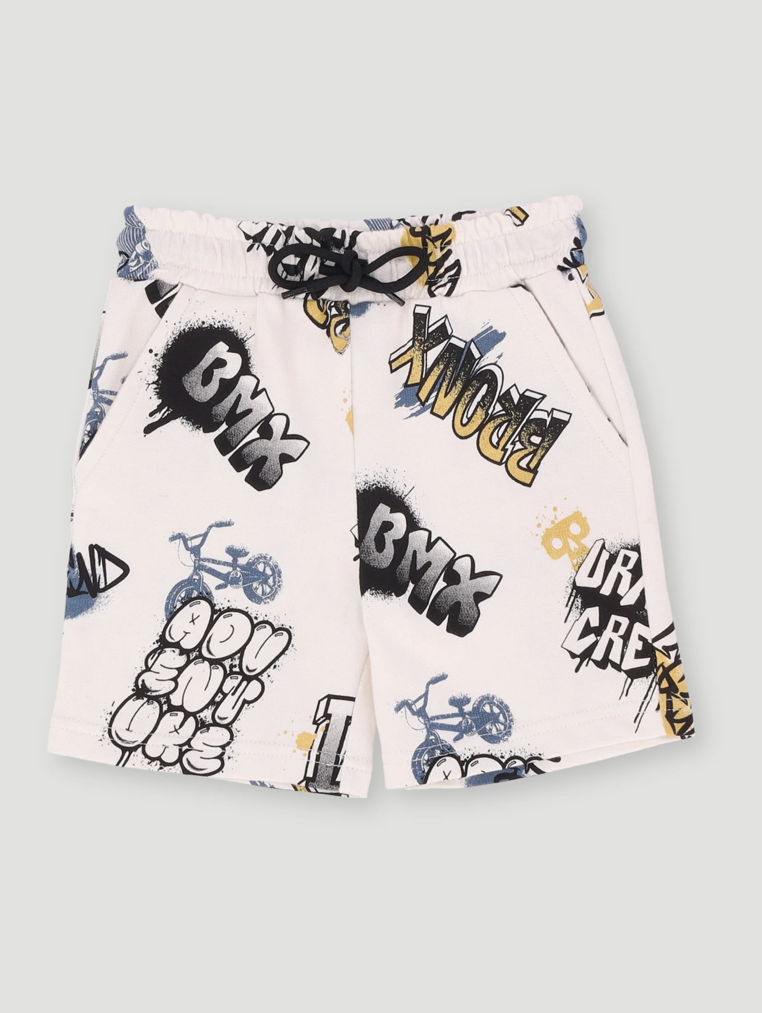 Pre-Boys Graffiti Fleece Shorts - Cream - Image 2