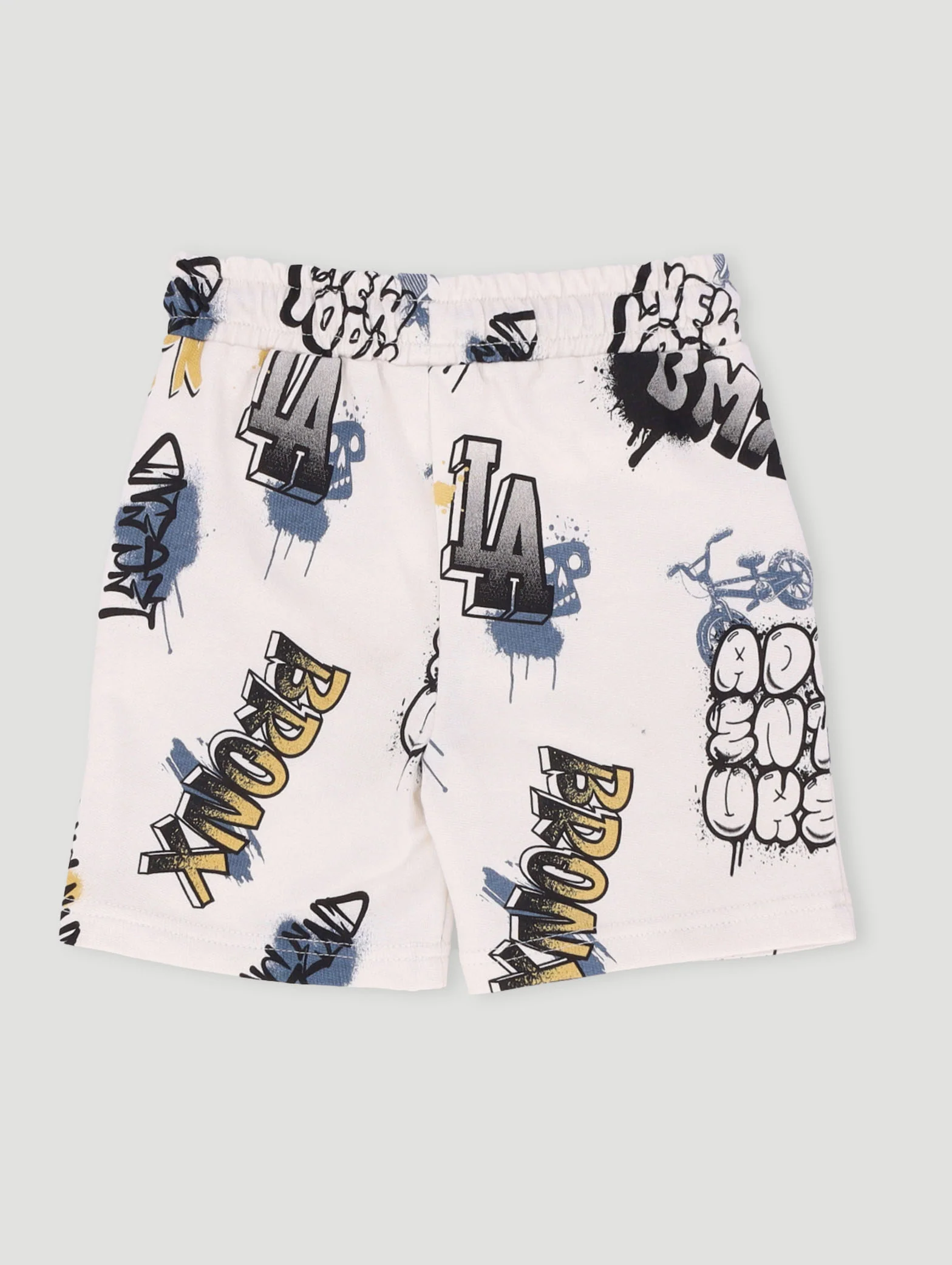 Pre-Boys Graffiti Fleece Shorts - Cream - Image 3