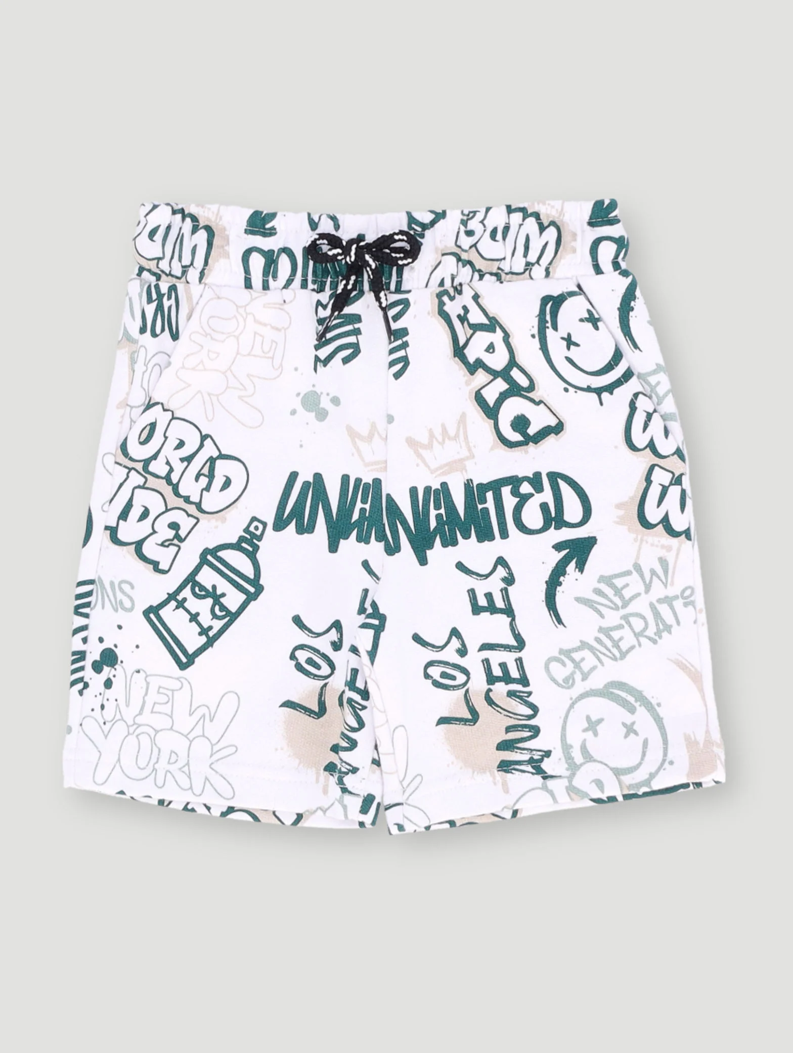 Pre-Boys Graffiti Fleece Shorts - Multi - Image 2