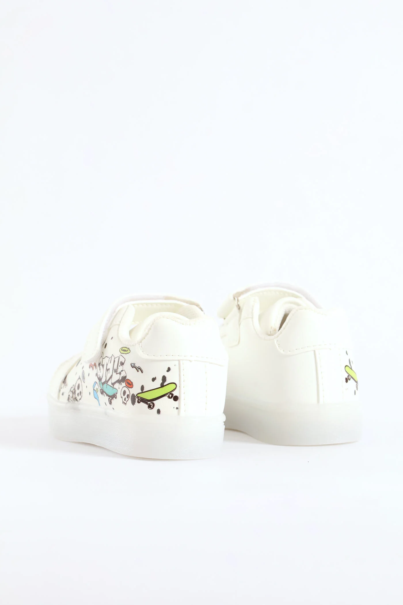 Pre-Boys Graffiti Lightup Sneaker - White - Image 6