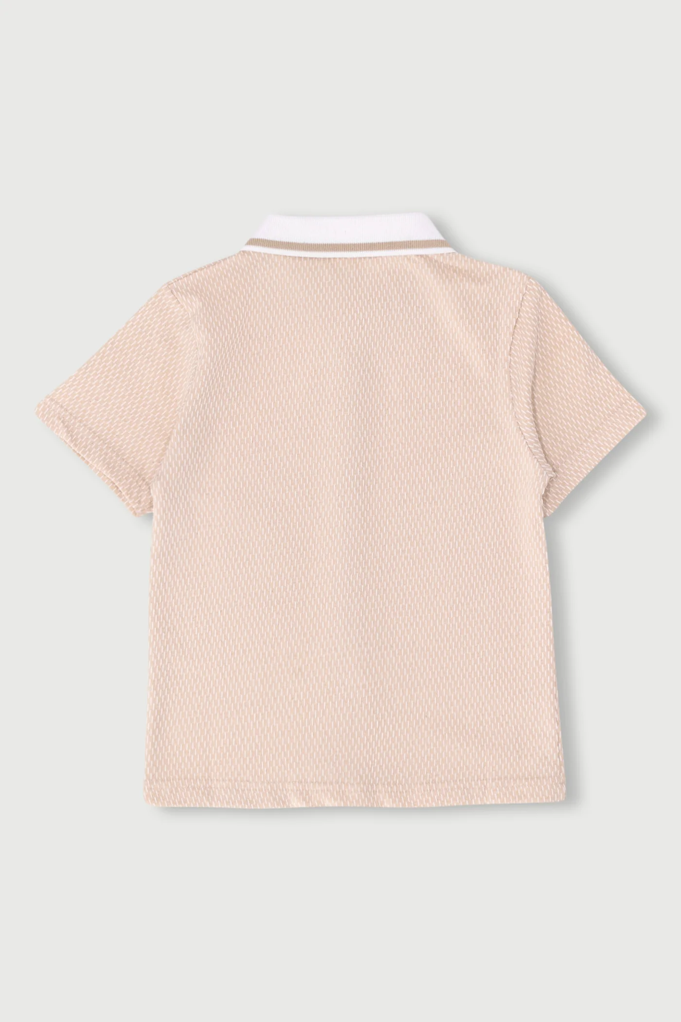Pre-Boys Jaquard Button Up Shirt - Stone - Image 2