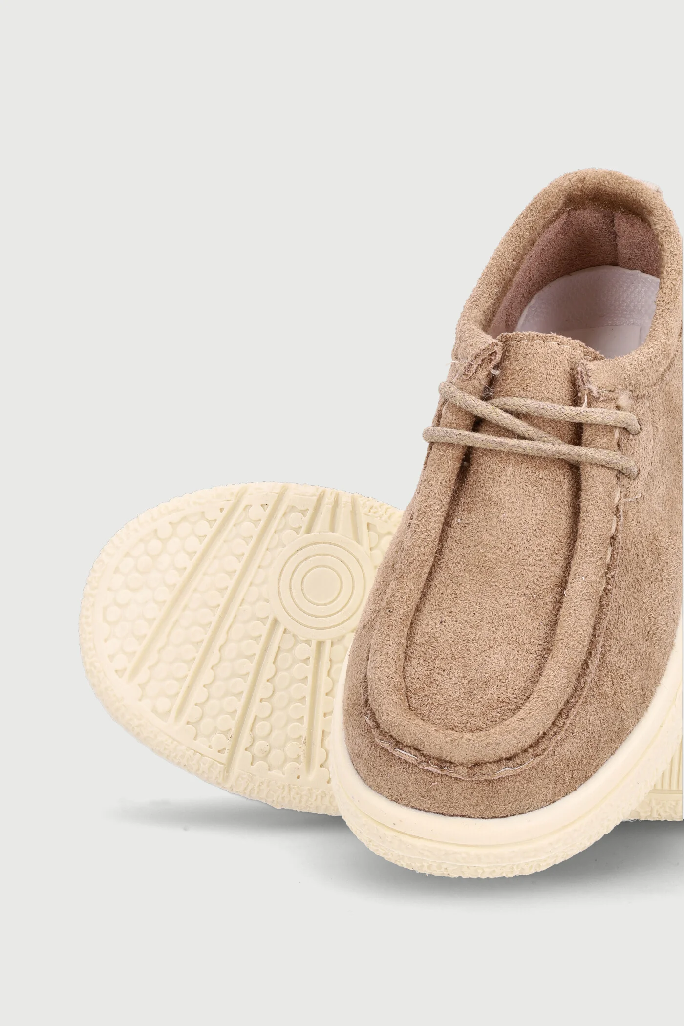 Pre-Boys Lace Up Moccasin - Taupe - Image 2