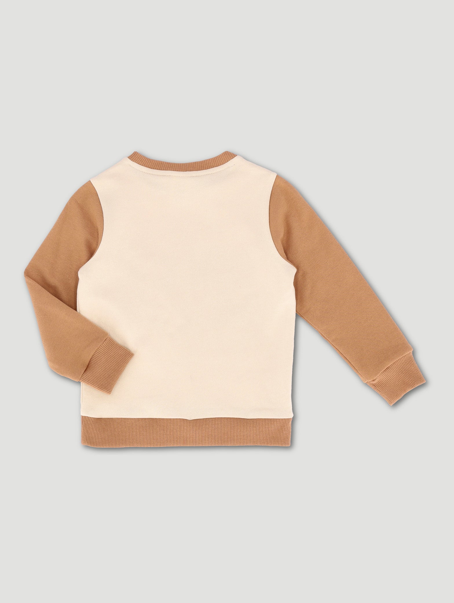 Pre-Boys Lion King Colourblock Crew Top - Tan/Cream - Image 2