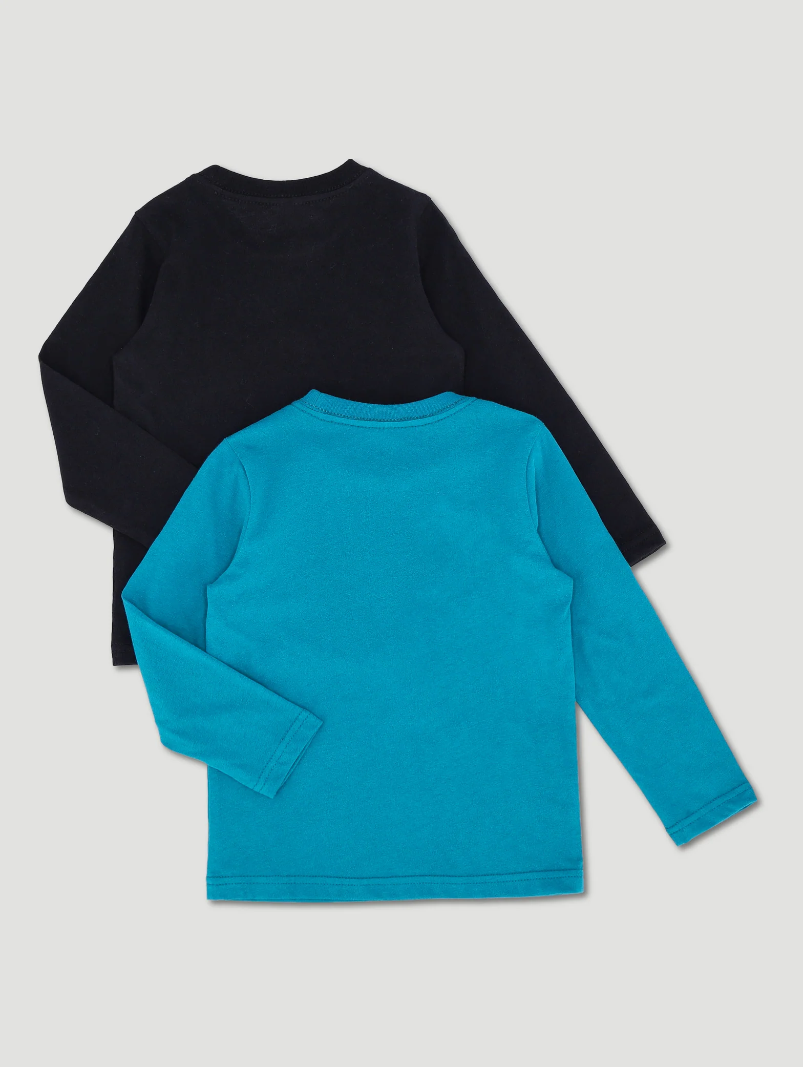 Pre-Boys Long Sleeve 2 Pack Space Tees - Teal/Black - Image 2