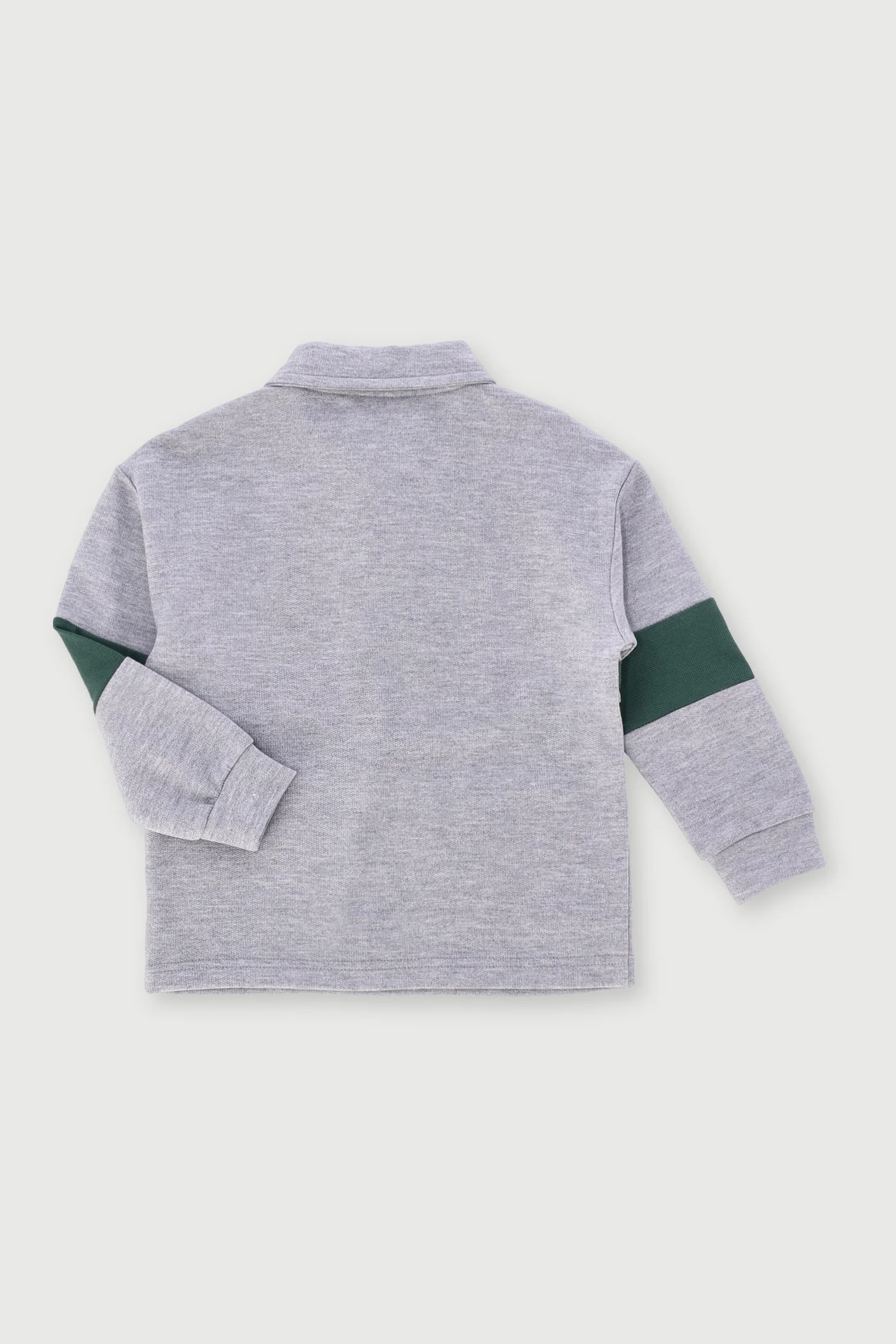 Pre-Boys Long Sleeve Athletic Golfer - Grey Melange - Image 2