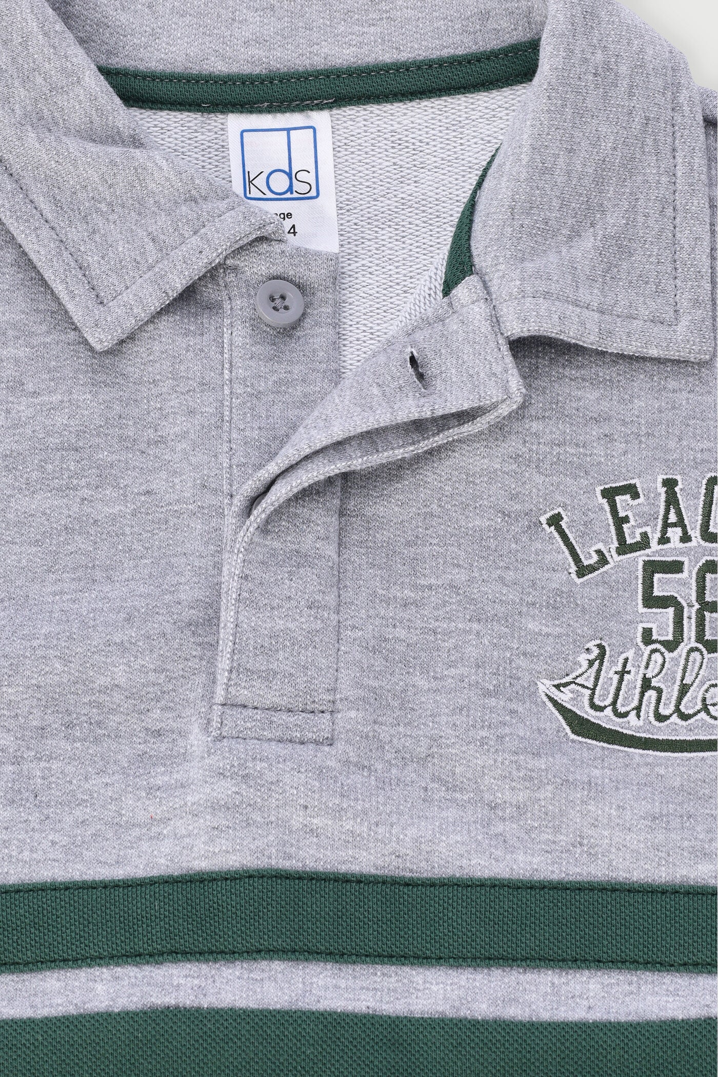 Pre-Boys Long Sleeve Athletic Golfer - Grey Melange - Image 3