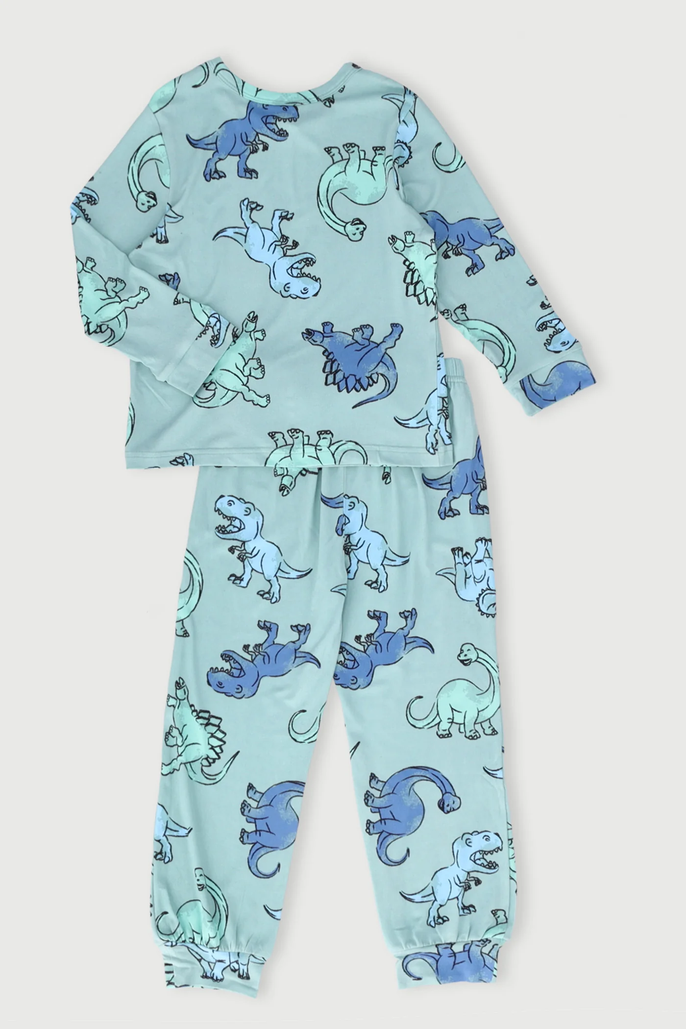 Pre-Boys Long Sleeve Dinosaur Print Dty Sleep Set - Green - Image 2
