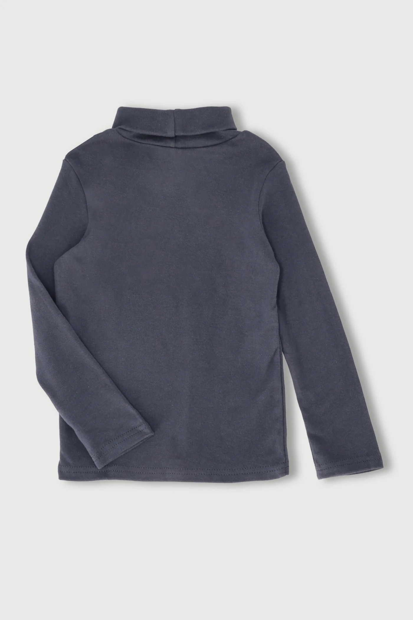 Pre-Boys Long Sleeve Embroidered Poloneck - Charcoal - Image 2
