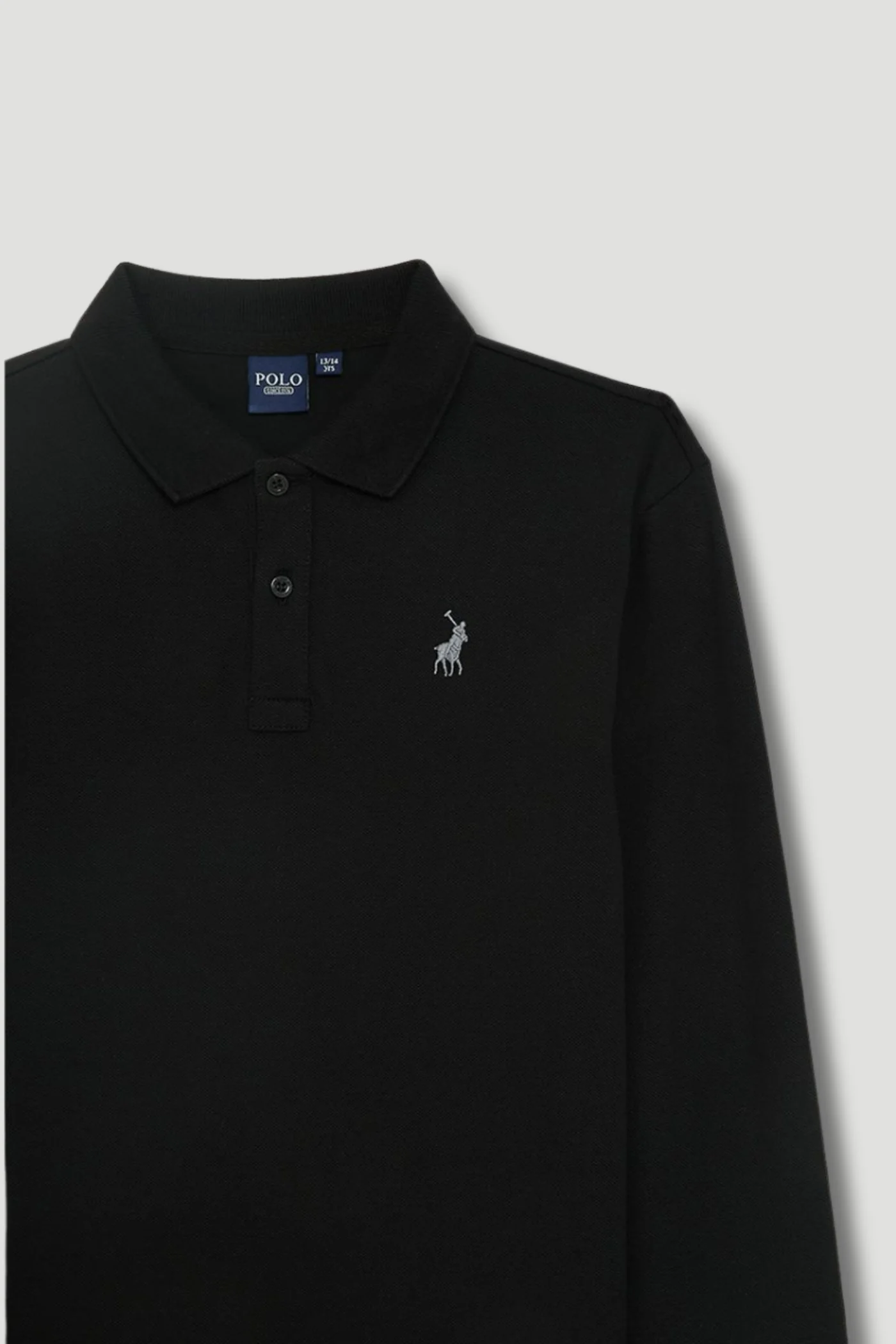 Pre-Boys Long Sleeve Golfer - Black - Image 2