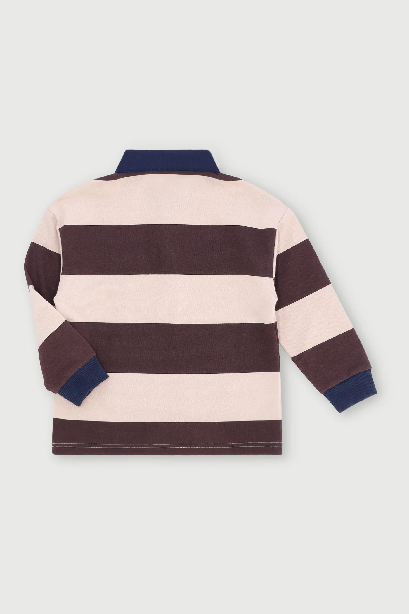 Pre-Boys Long Sleeve Rugby Striped Pullover - Mahogany - Image 2