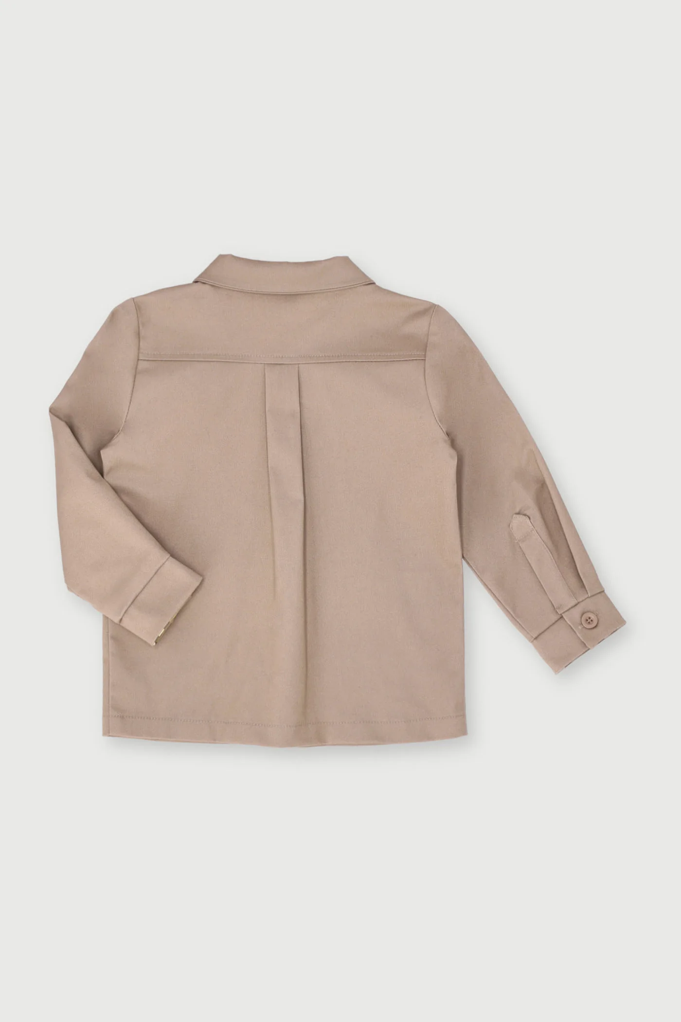 Pre-Boys Long Sleeve Twill Button Up Shirt - Khaki - Image 2