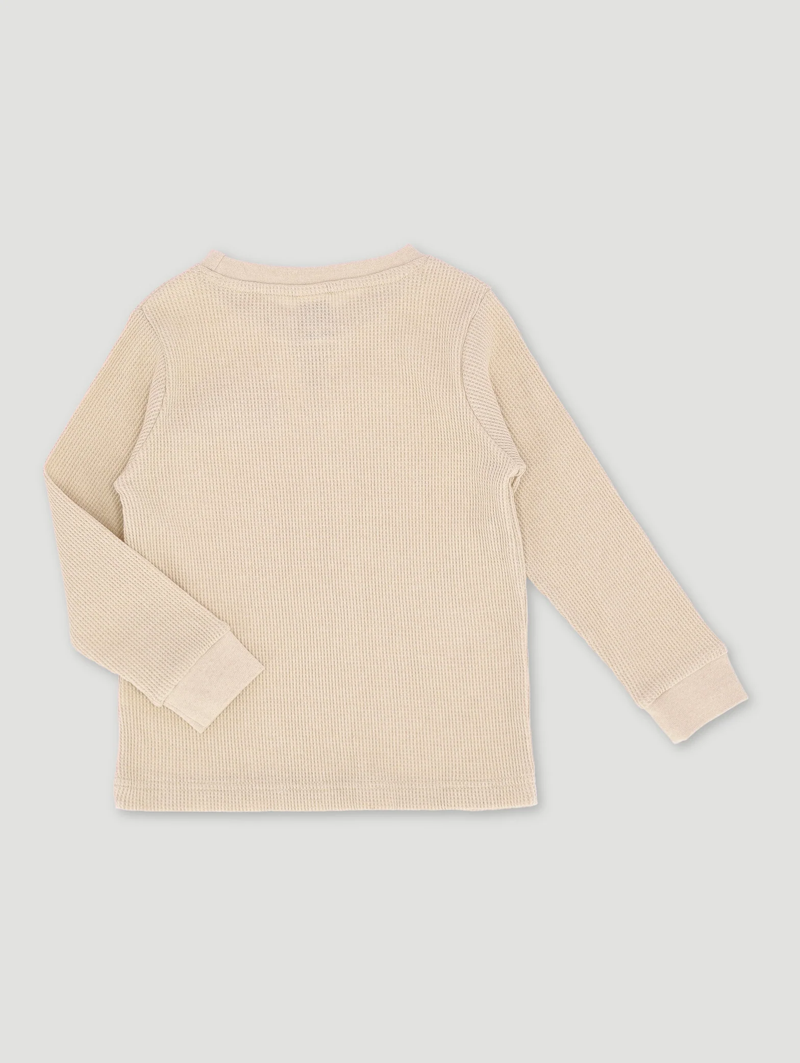 Pre-Boys Long Sleeve Waffle Tee - Stone - Image 2