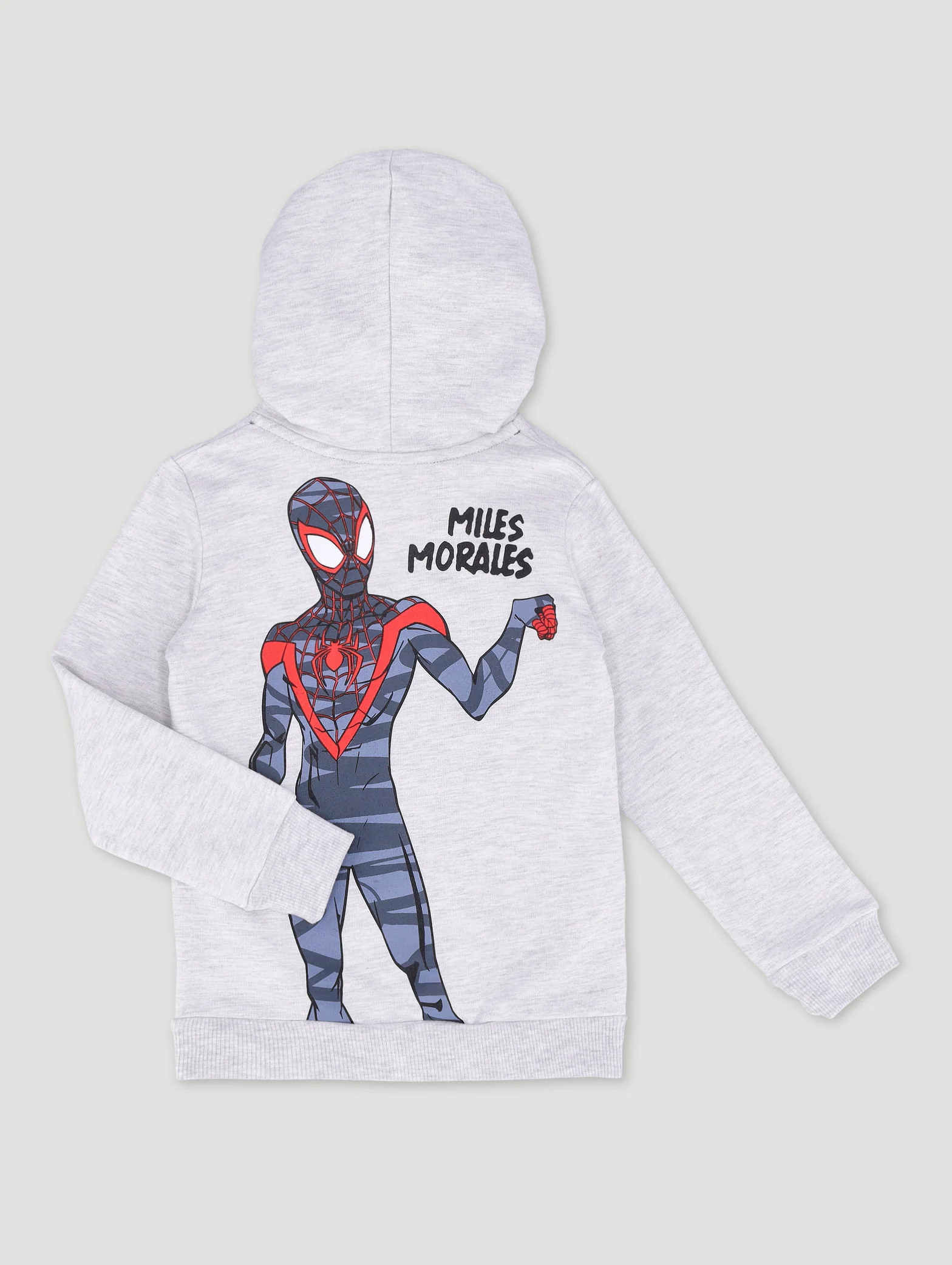 Pre-Boys Miles Morales Hoody - Grey Melange - Image 2