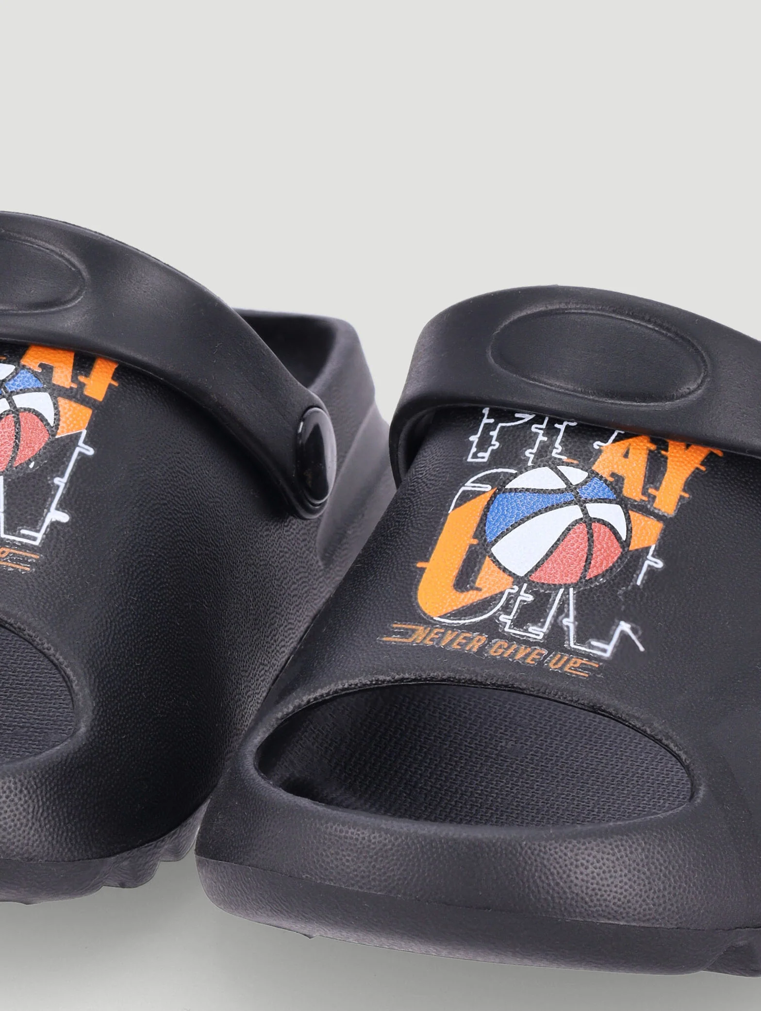 Pre-Boys Molded Basketball Slide - Black - Image 5