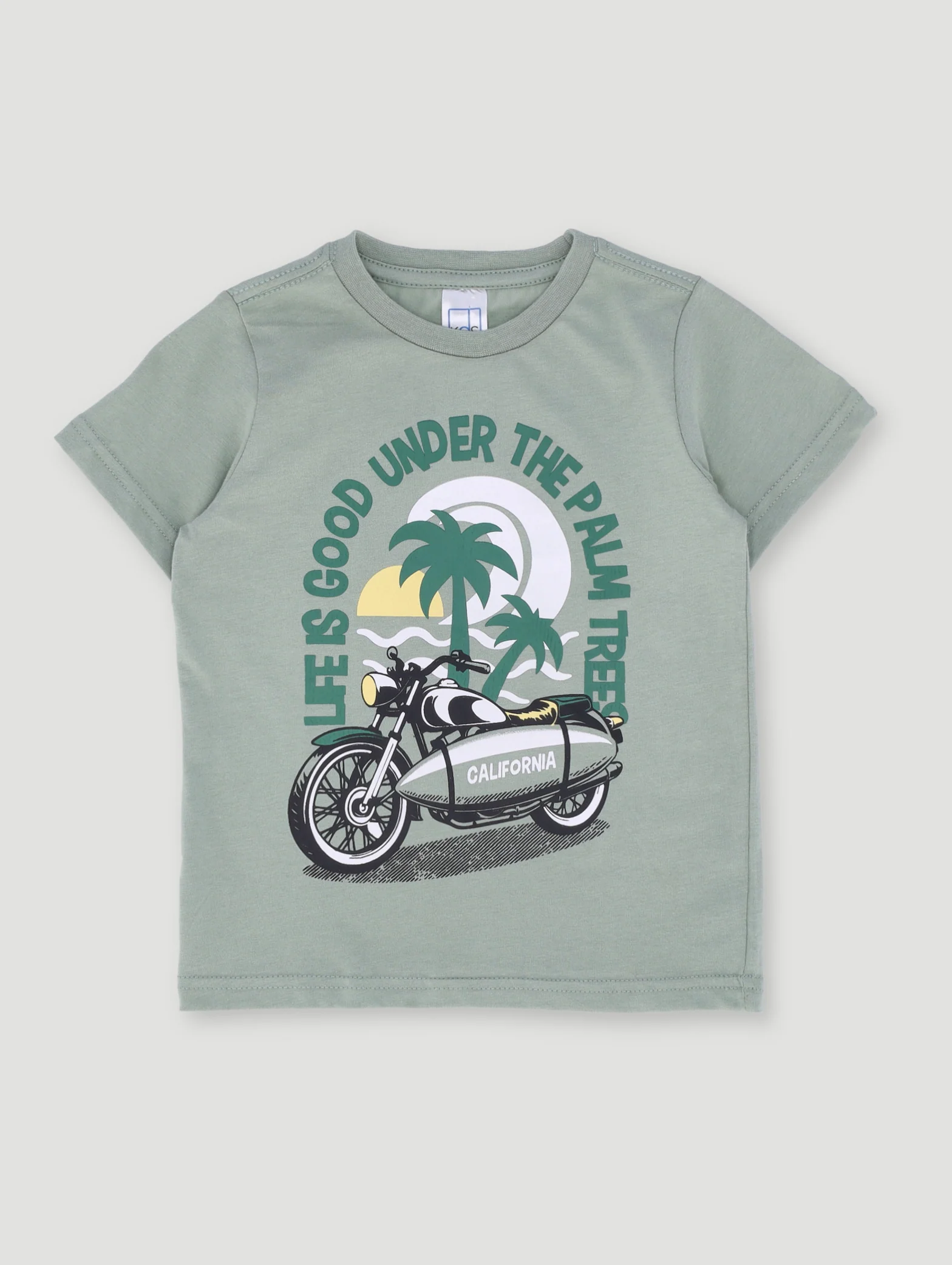 Pre-Boys Motorbike Tee - Sage - Image 2