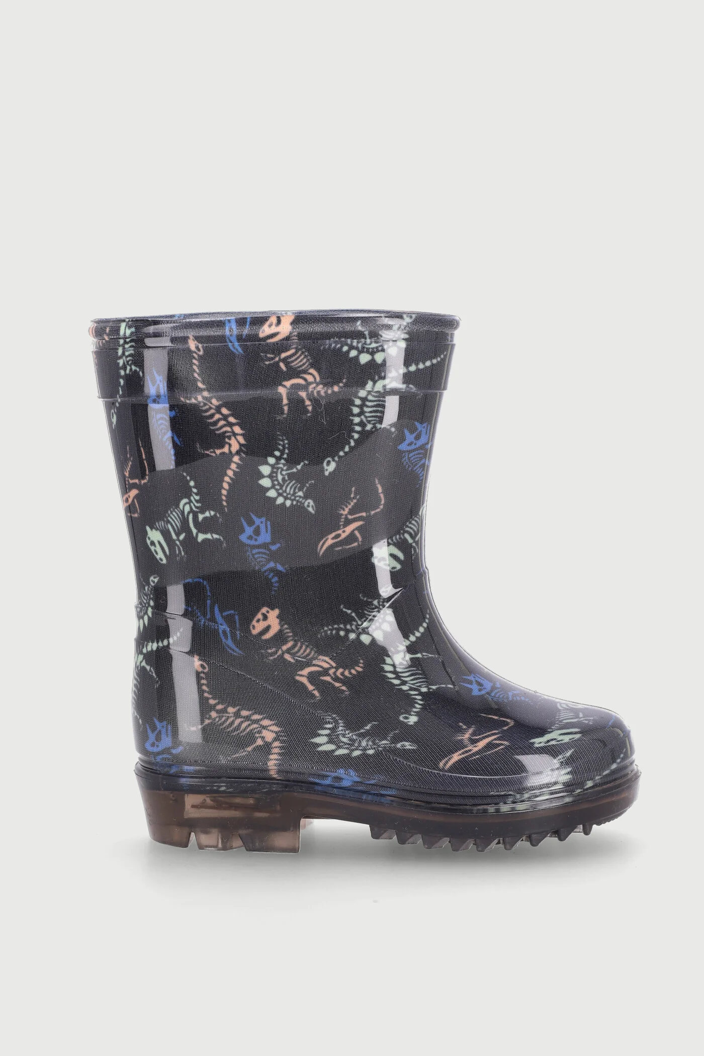 Pre-Boys Neon Dino Wellington Boots - Black - Image 2