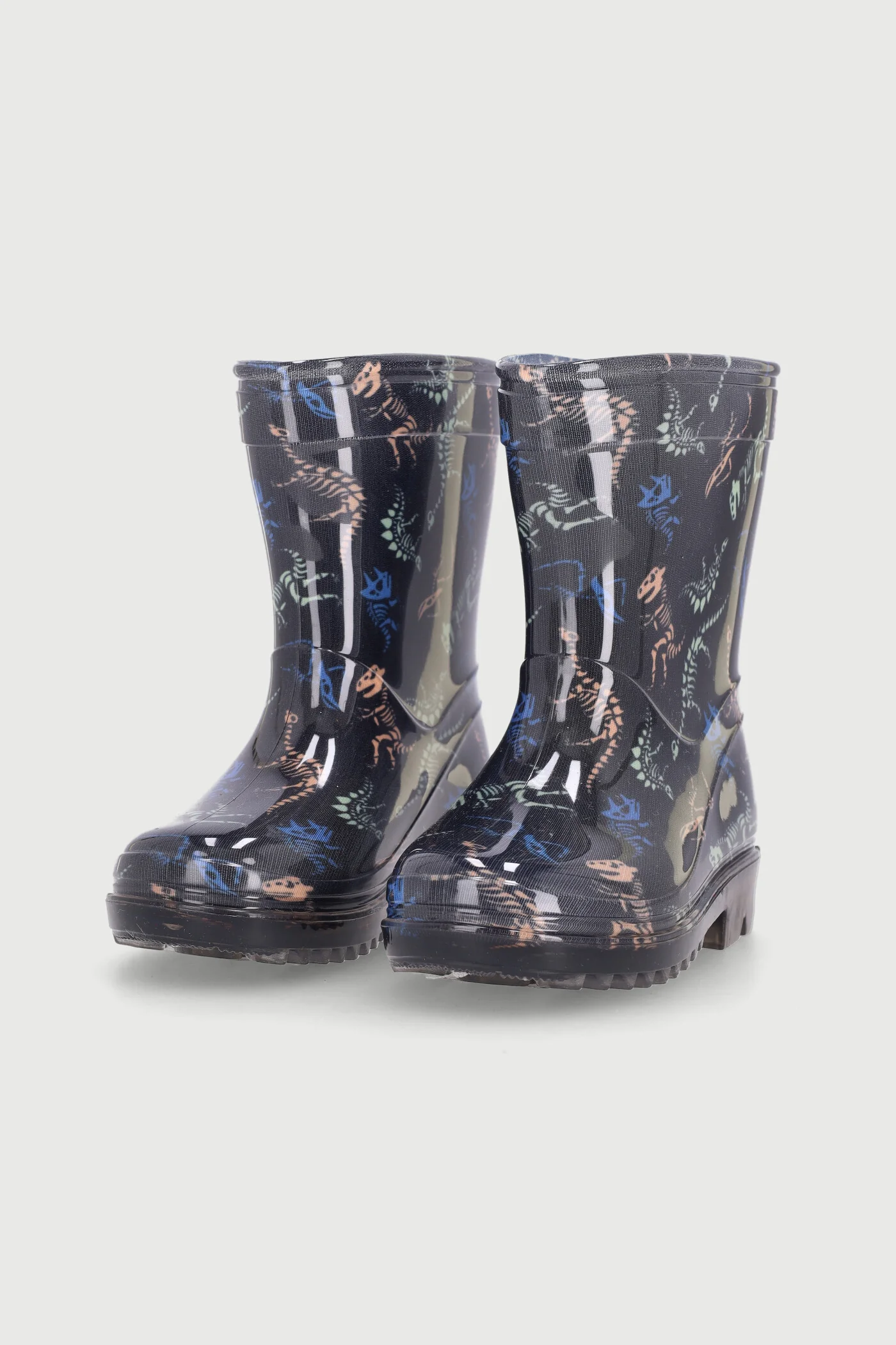 Pre-Boys Neon Dino Wellington Boots - Black - Image 4
