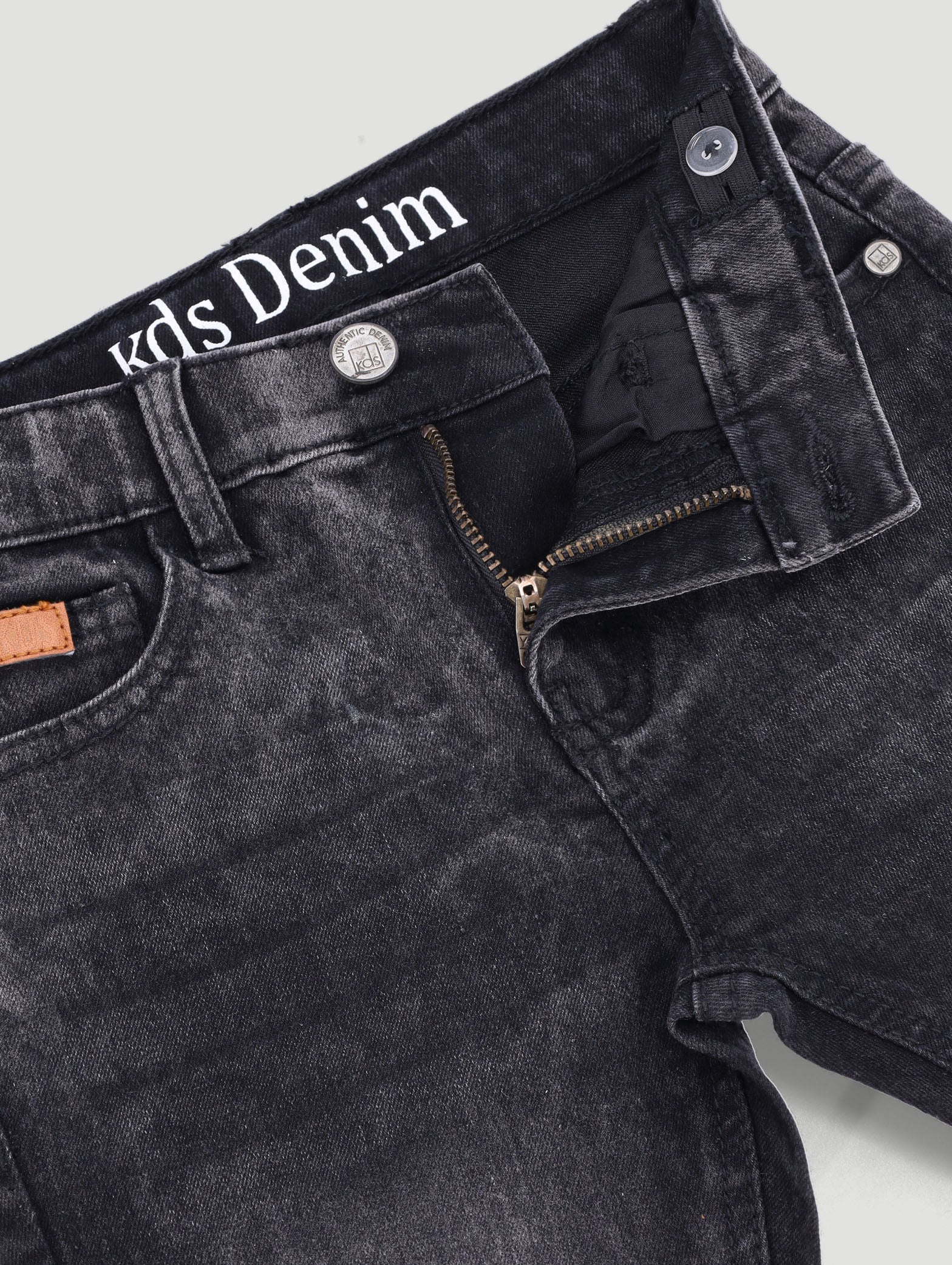 Pre-Boys Patch Abrasion Denim - Charcoal - Image 3