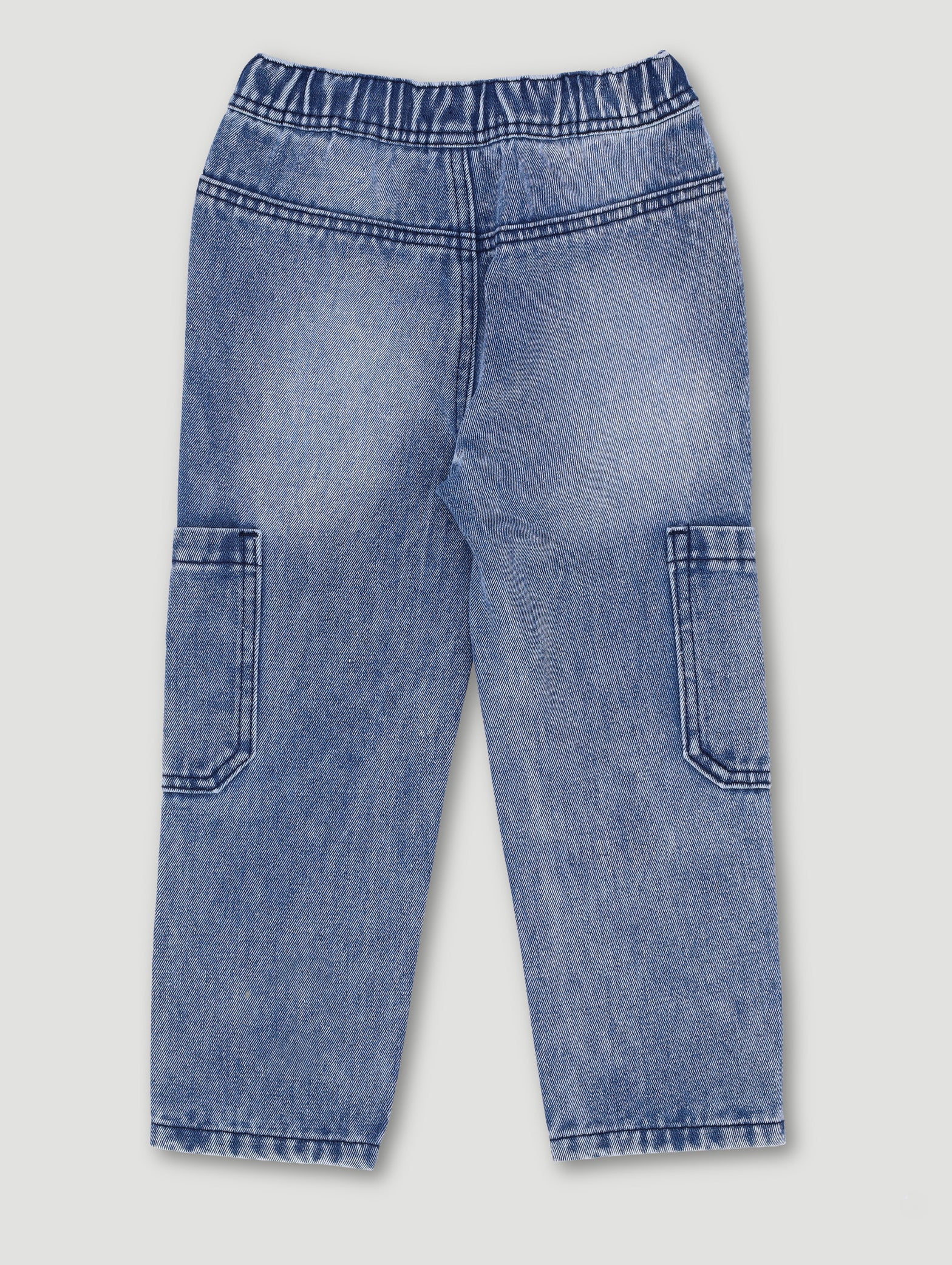 Pre-Boys Patch Cargo Denim - Dark Blue - Image 2