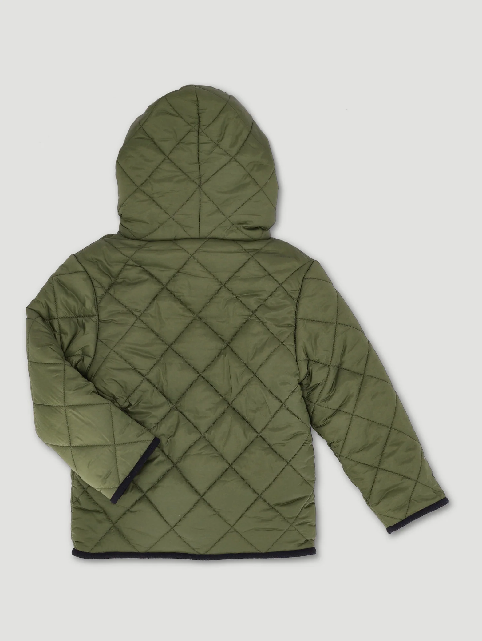 Pre-Boys Quilted Sherpa Jacket - Olive - Image 2