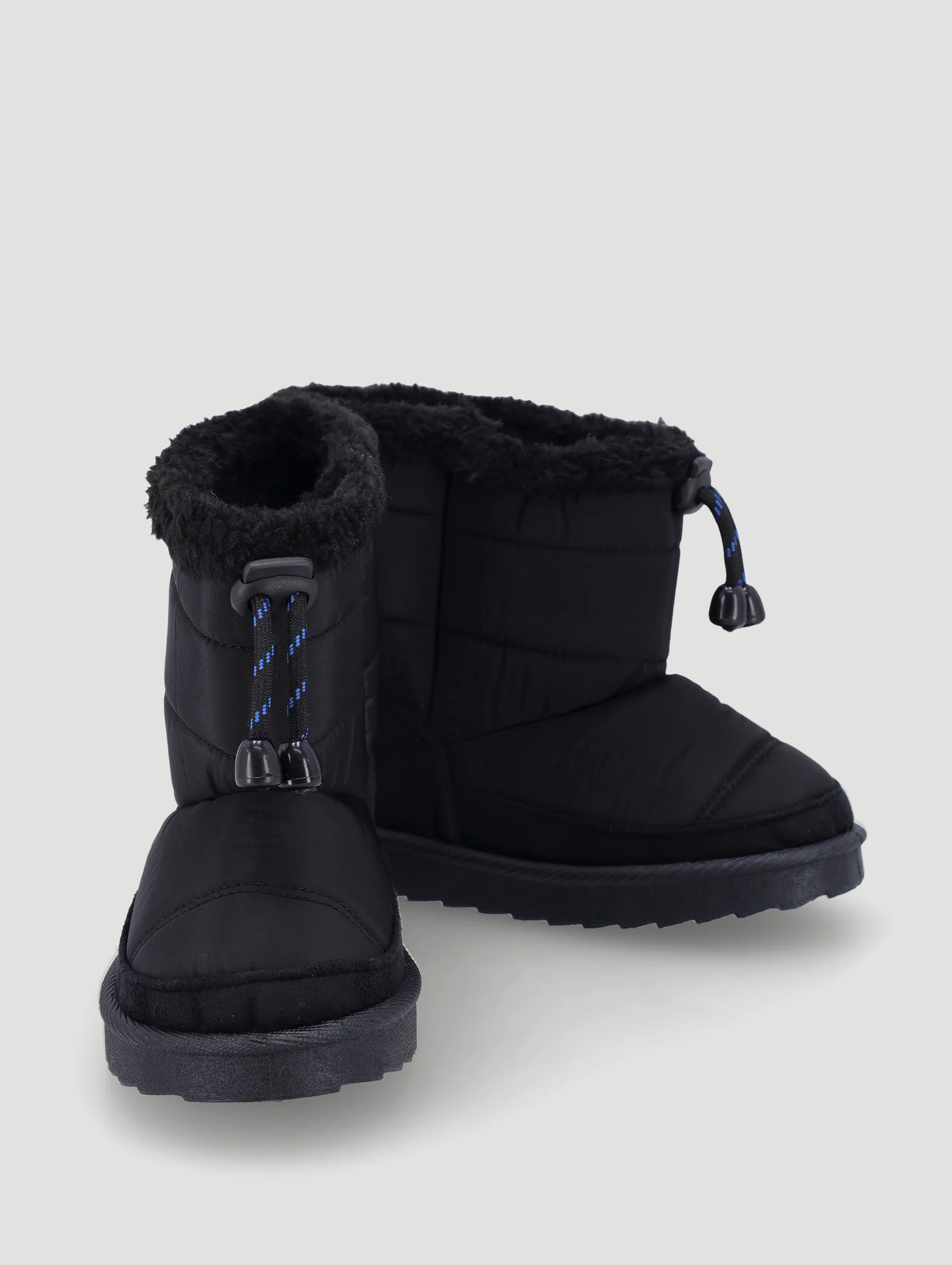 Pre-Boys Quitled Slipper Boot - Black - Image 3