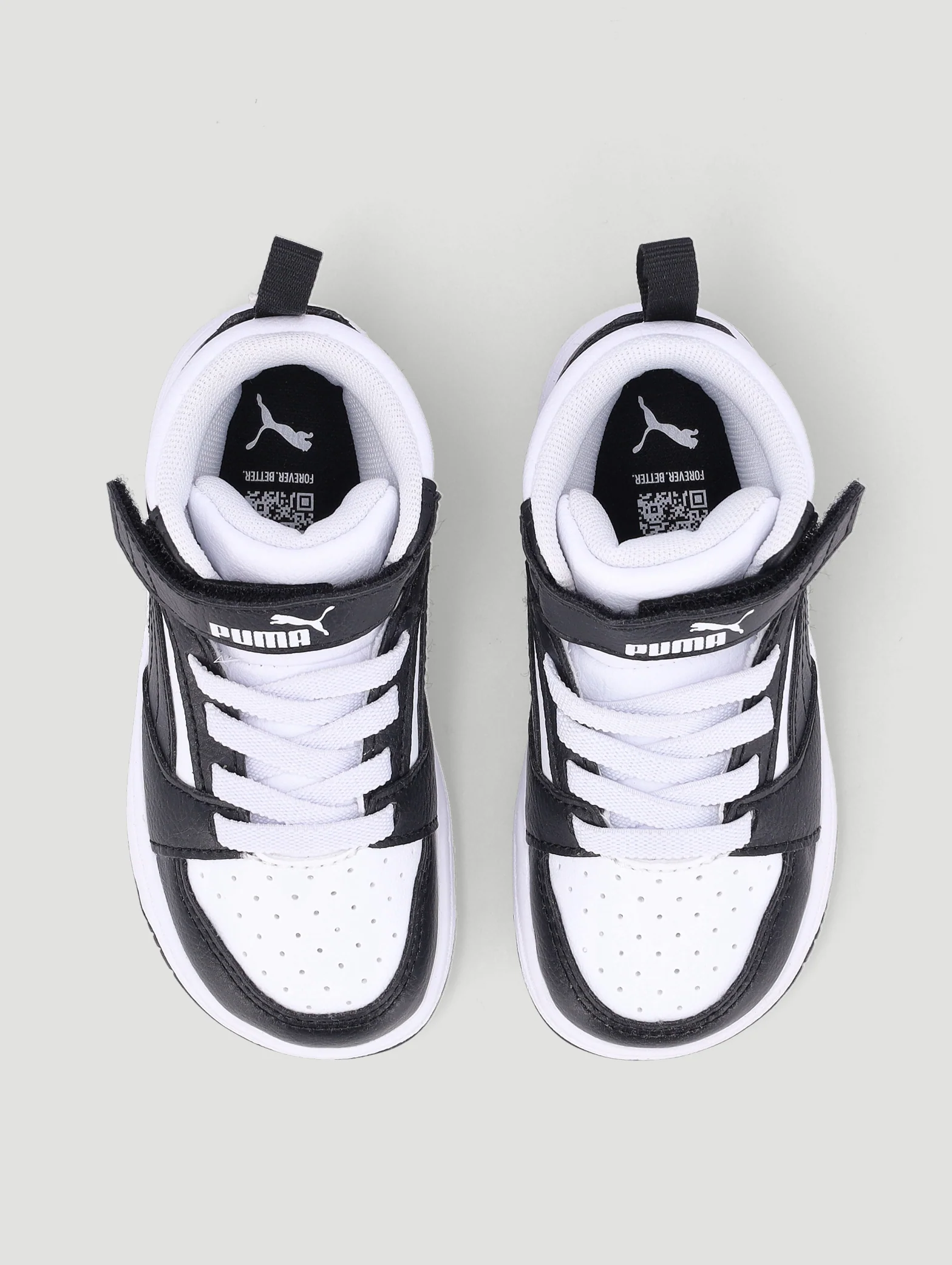 Pre-Boys Rebound V6 Mid Ac+ Sneaker - White/Black - Image 4