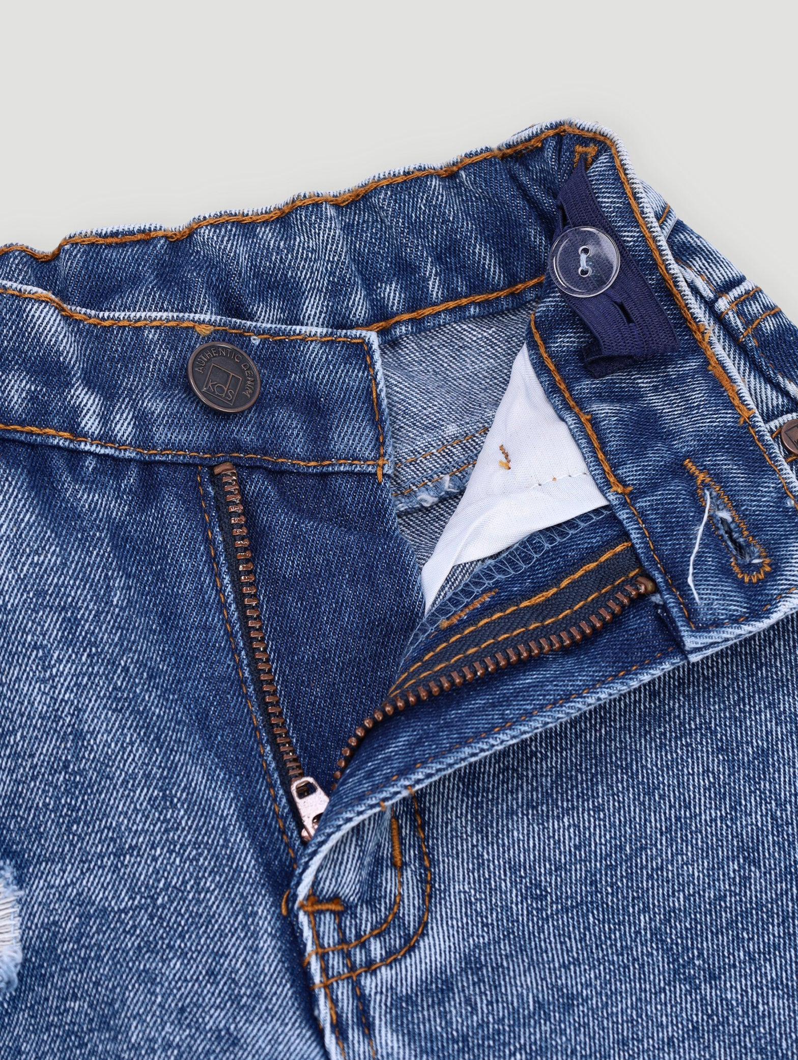Pre-Boys Relaxed Straight Leg Rip Denim - Dark Blue - Image 2