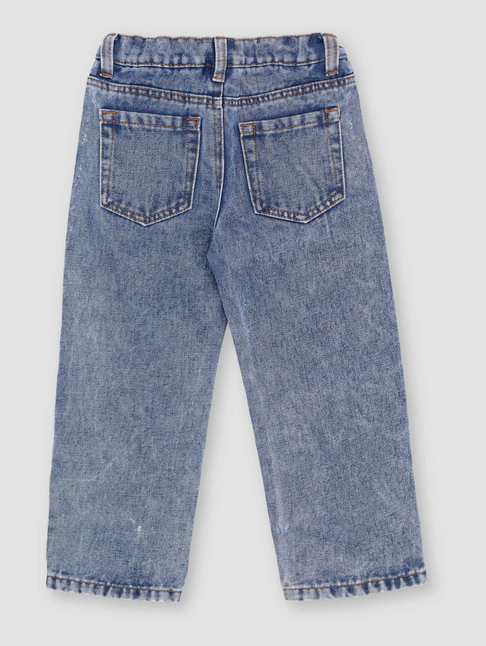 Pre-Boys Relaxed Straight Leg Rip Denim - Dark Blue - Image 3