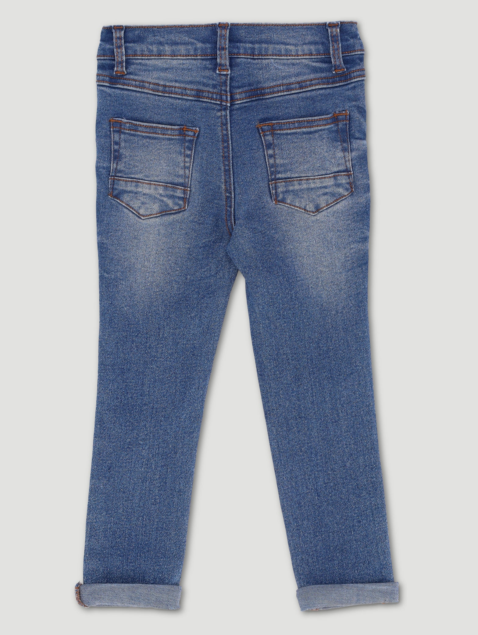 Pre-Boys Rip & Repair Denim - Mid Blue - Image 2