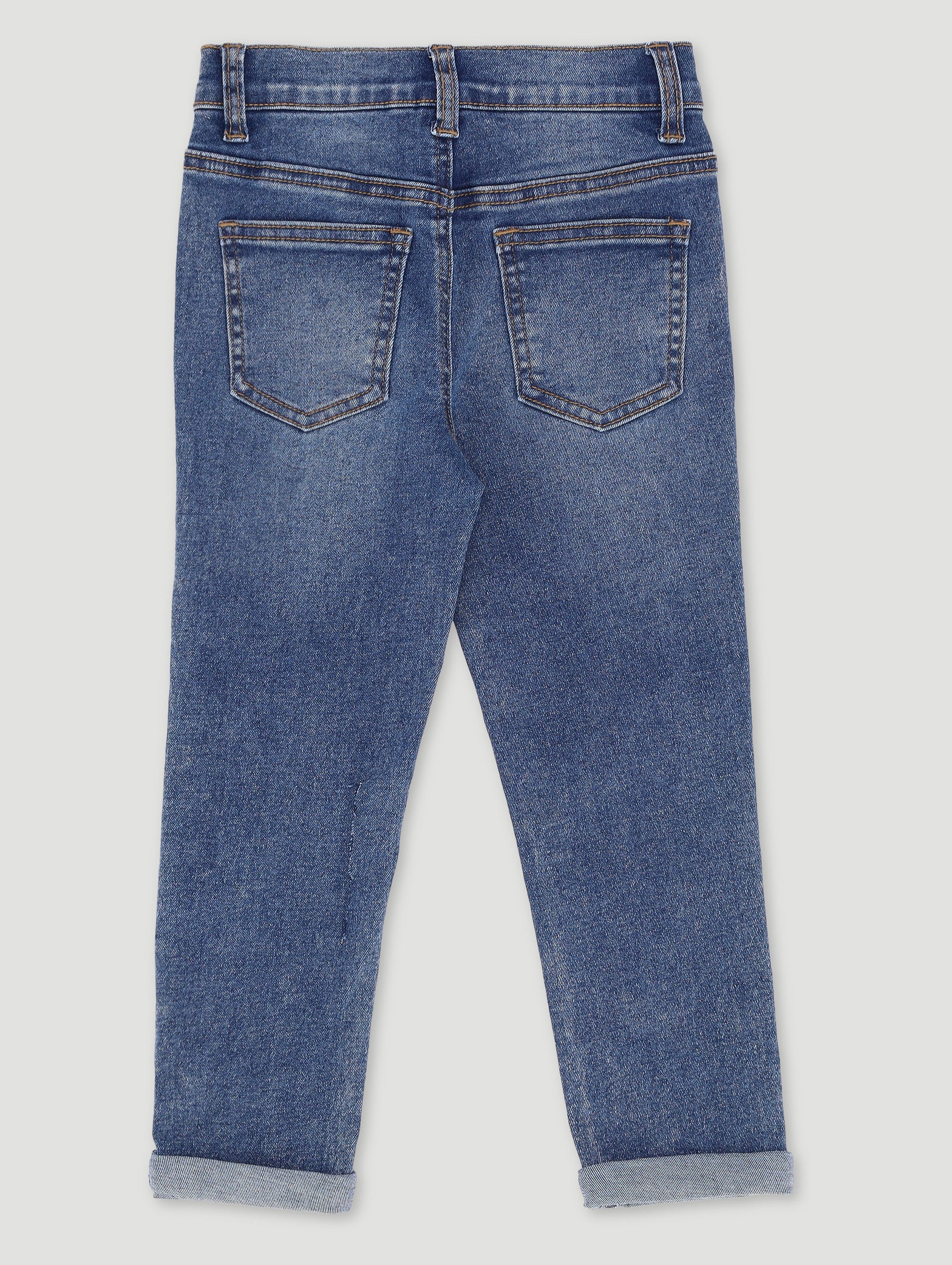 Pre-Boys Rip & Repair Fashion Denim - Mid Blue - Image 2