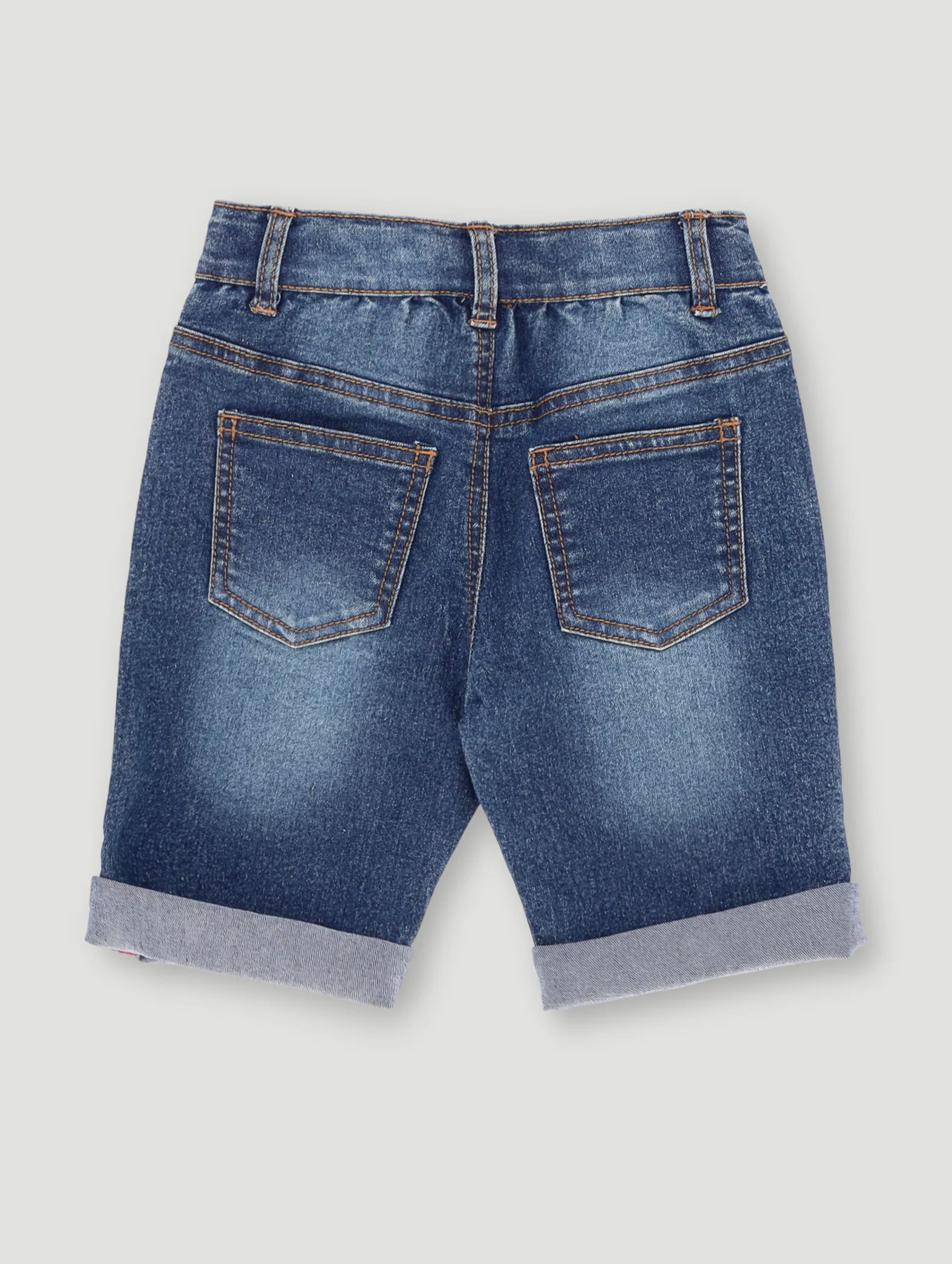 Pre- Boys Rip Repair Denim Short - Dark Blue - Image 3
