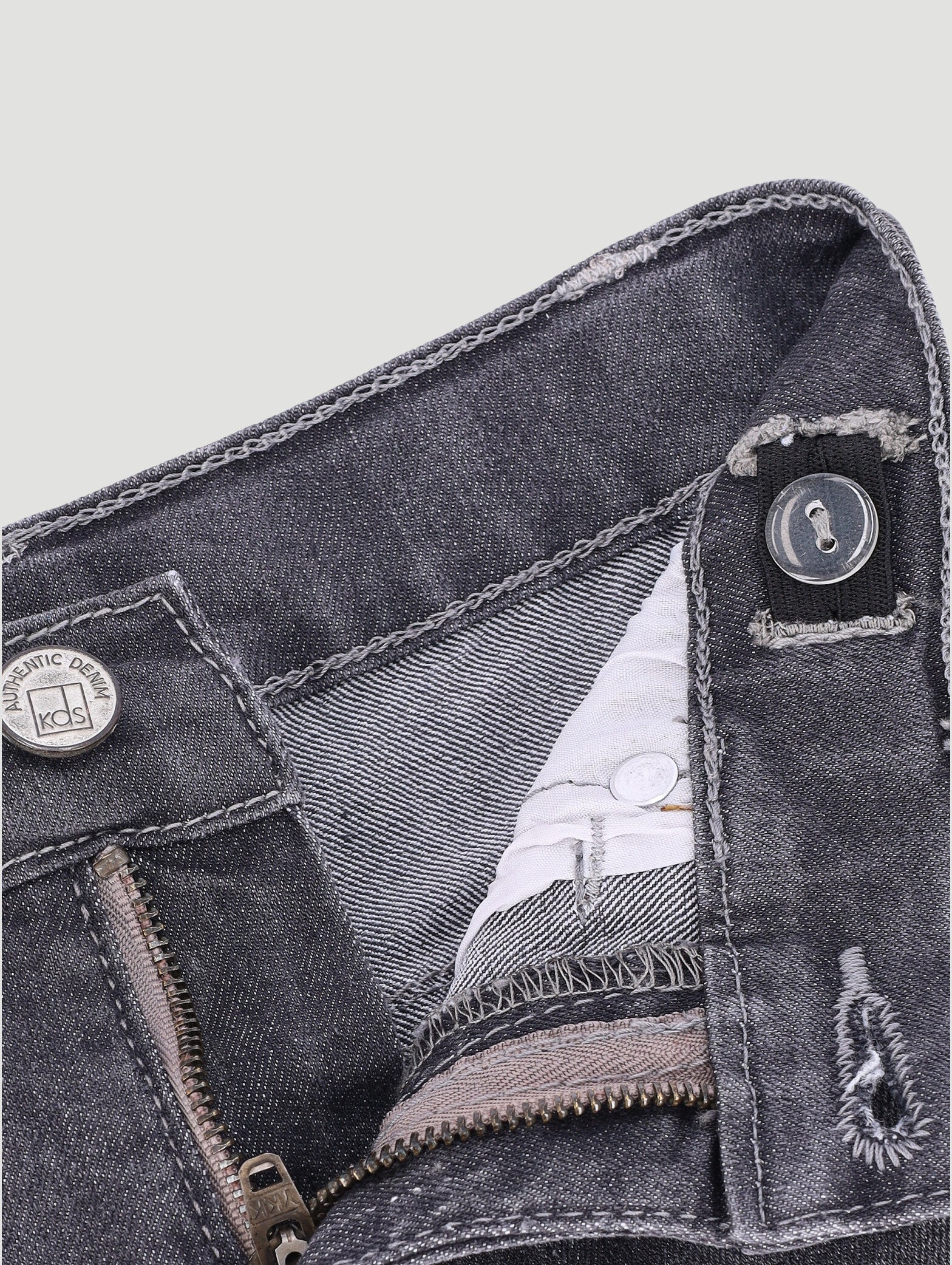 Pre- Boys Rip Repair Denim Short - Dark Grey - Image 2