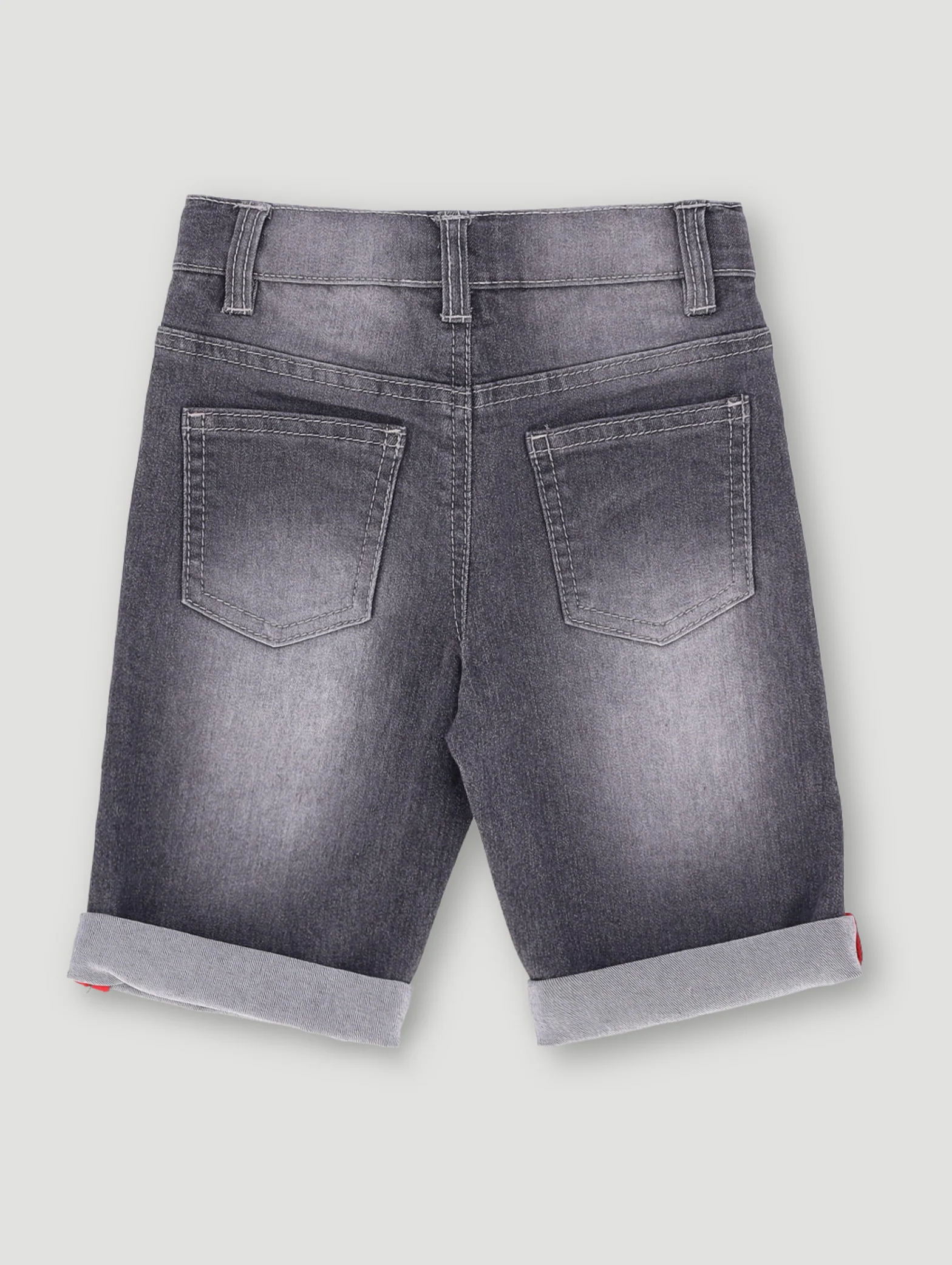 Pre- Boys Rip Repair Denim Short - Dark Grey - Image 3