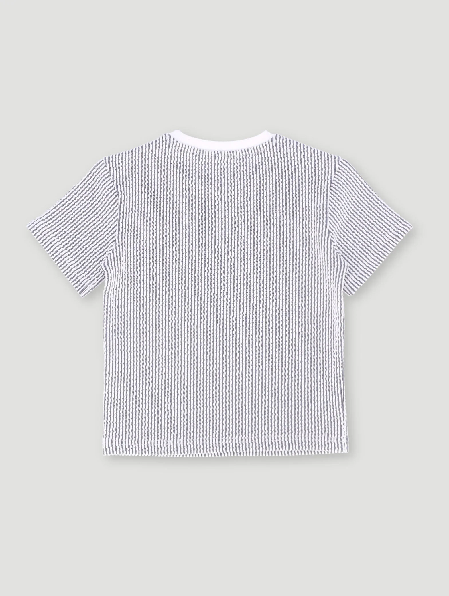 Pre-Boys Seersucker Texture Tee - Dark Blue - Image 2