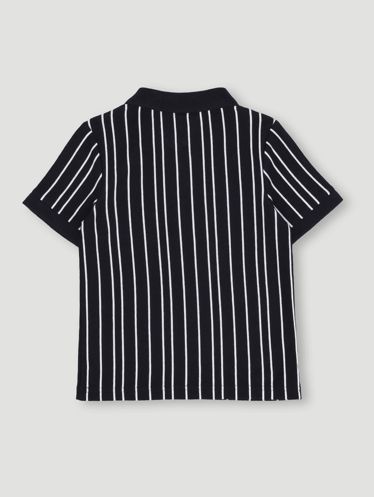 Pre- Boys Short Sleeve 1/4 Zip Stripe Golfer - Black - Image 2